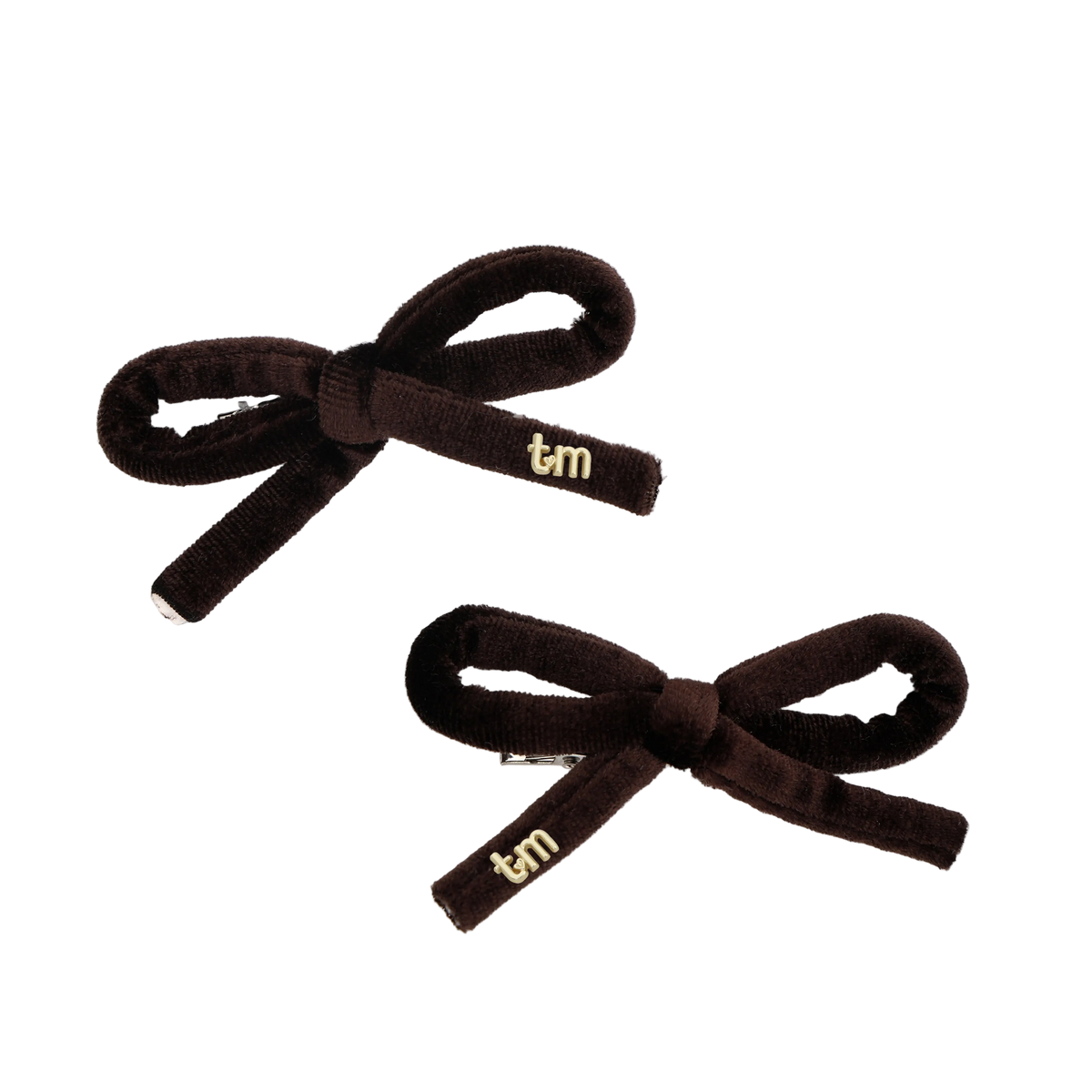FW26 Velvet Cord Set Of 2 Bow Clip 2.5" Width Black