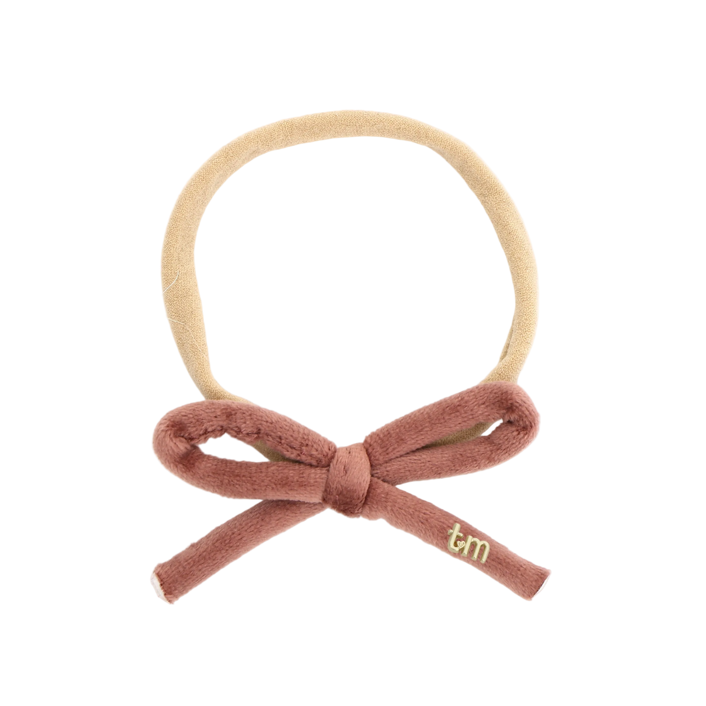 FW26 Velvet Cord Nylon Headband With Bow Mauve