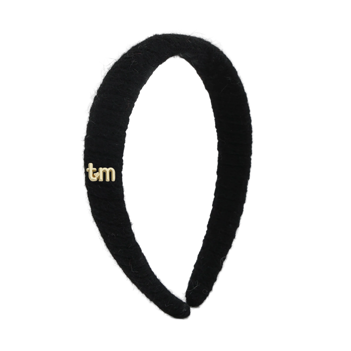 FW26 Rabbit Fur Knitted Hard Headband Black