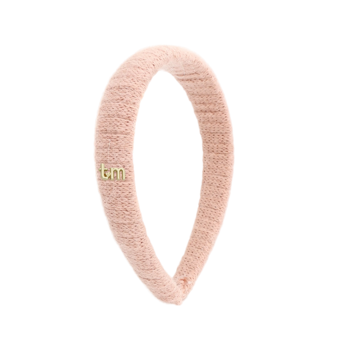 FW26 Rabbit Fur Knitted Hard Headband Pink