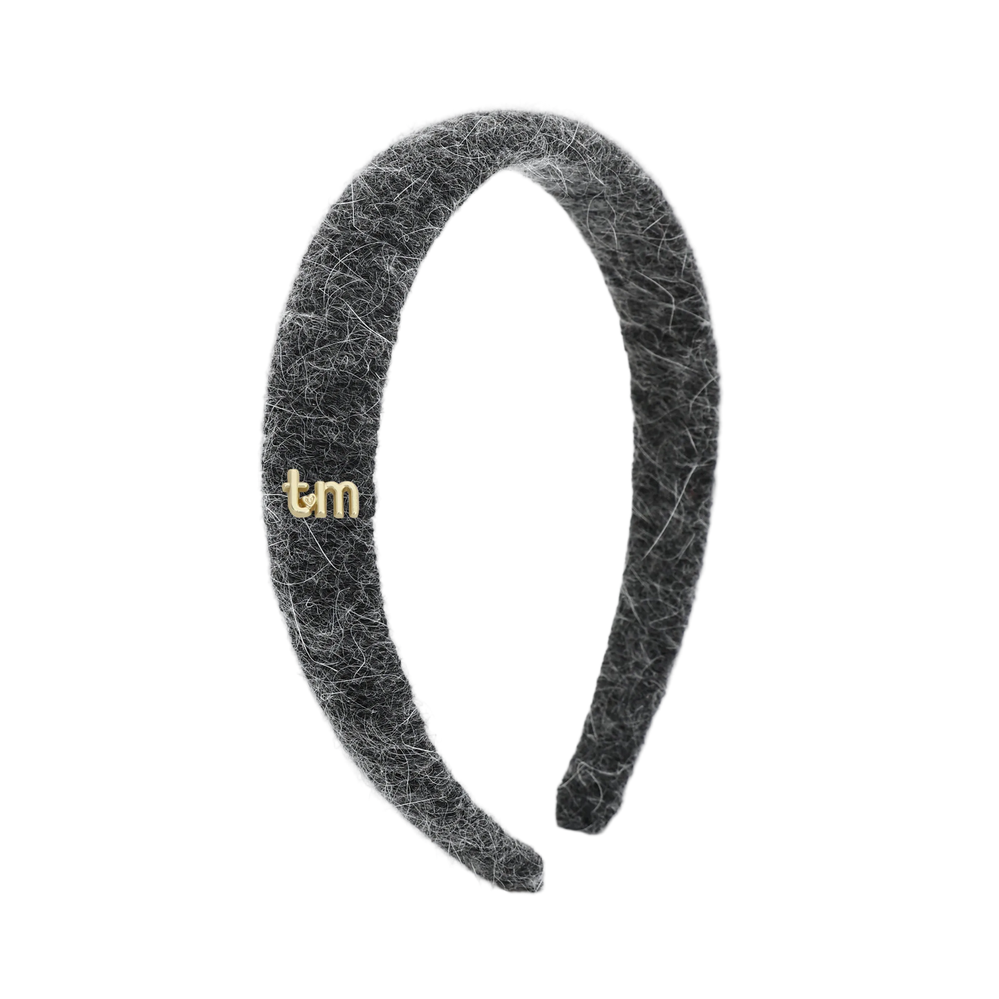 FW26 Rabbit Fur Knitted Hard Headband Heather Gray