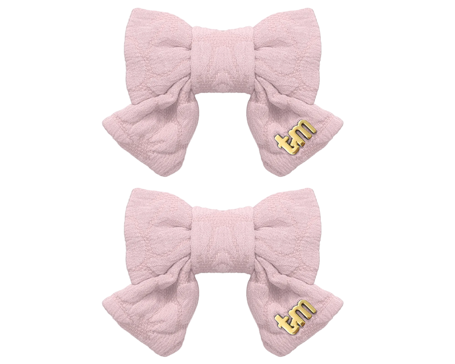 Floral Quilted Collection Mini Bow Clip Set Of 2 (Pink)