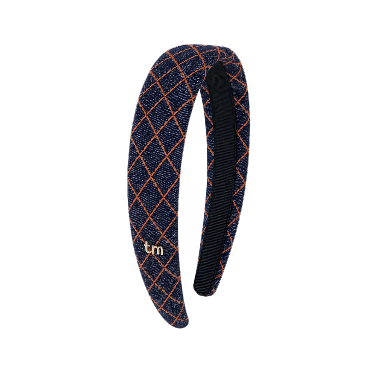 FW26 Denim Brown Thread Hard Headband Navy