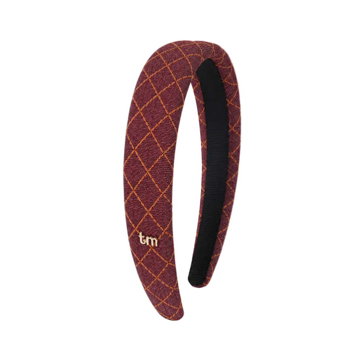 FW26 Denim Brown Thread Hard Headband Maroon