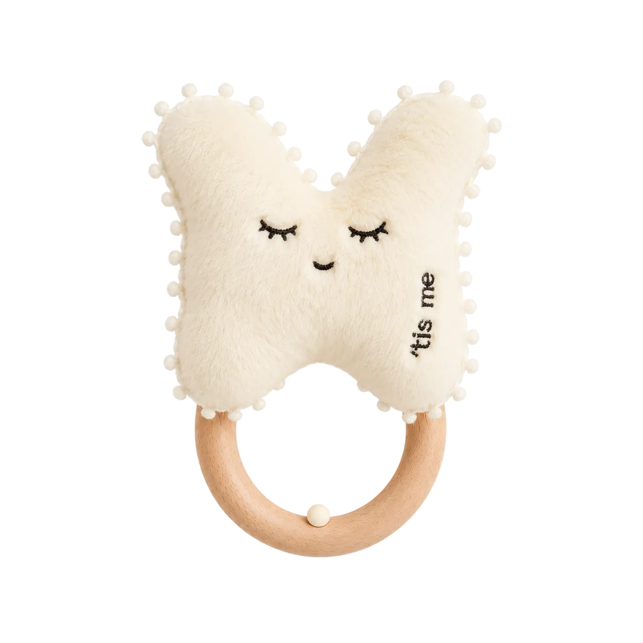 Rattle Teether (Butterfly, Cream)