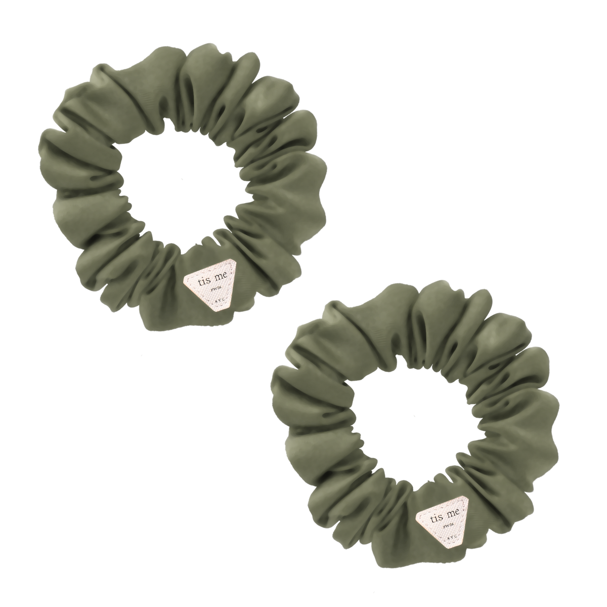 FW26 Suede Collection Mini Scrunchie Set Of 2 Green