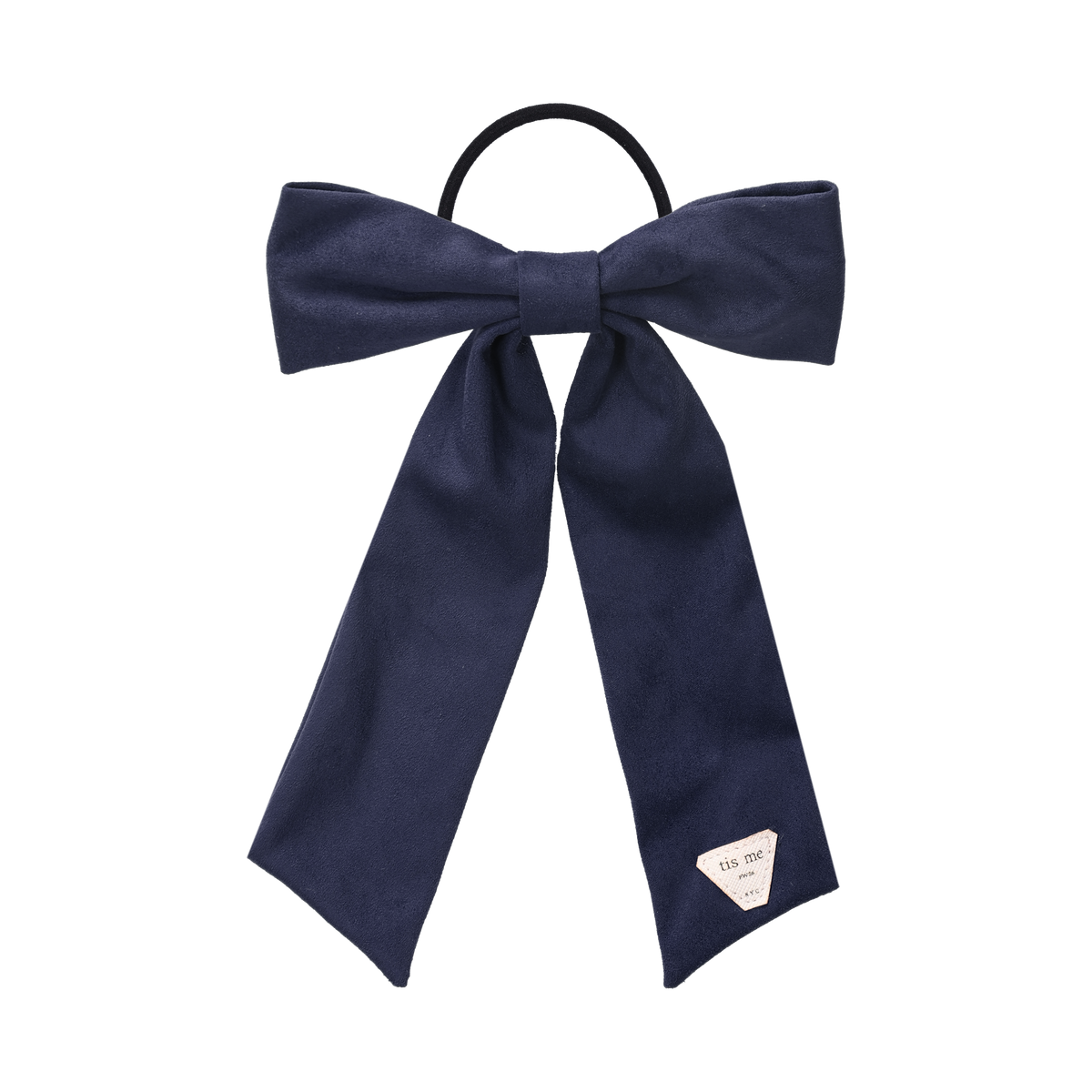 FW26 Suede Collection Ribbon On Pony Ribbon Navy
