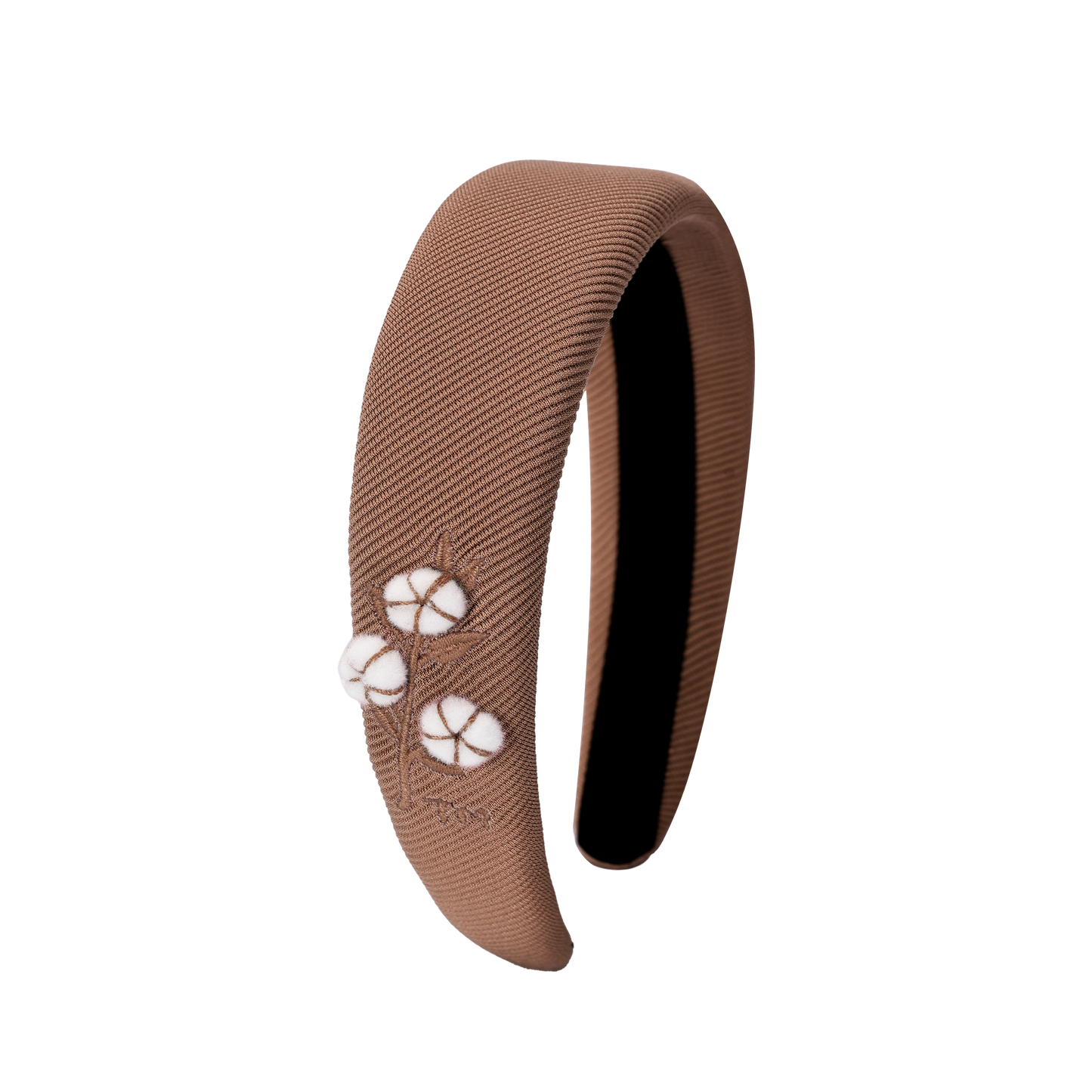 FW26 3D Cotton Flower Knit Hard Headband 14 Brown