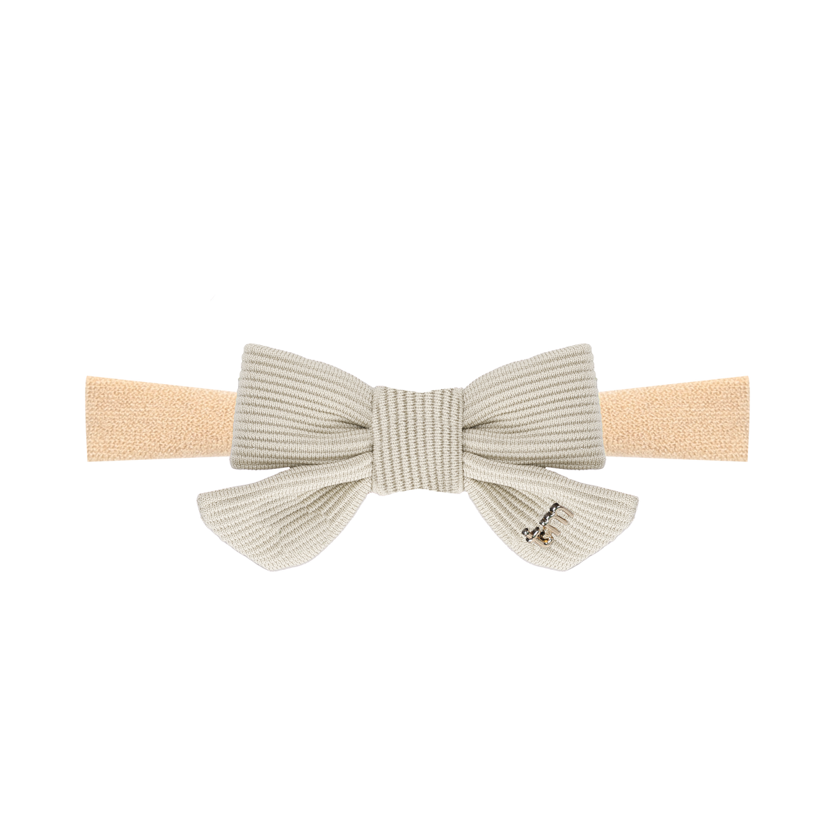 FW26 3D Cotton Flower Knit Nylon Remember Bigger Bow 1 Cream
