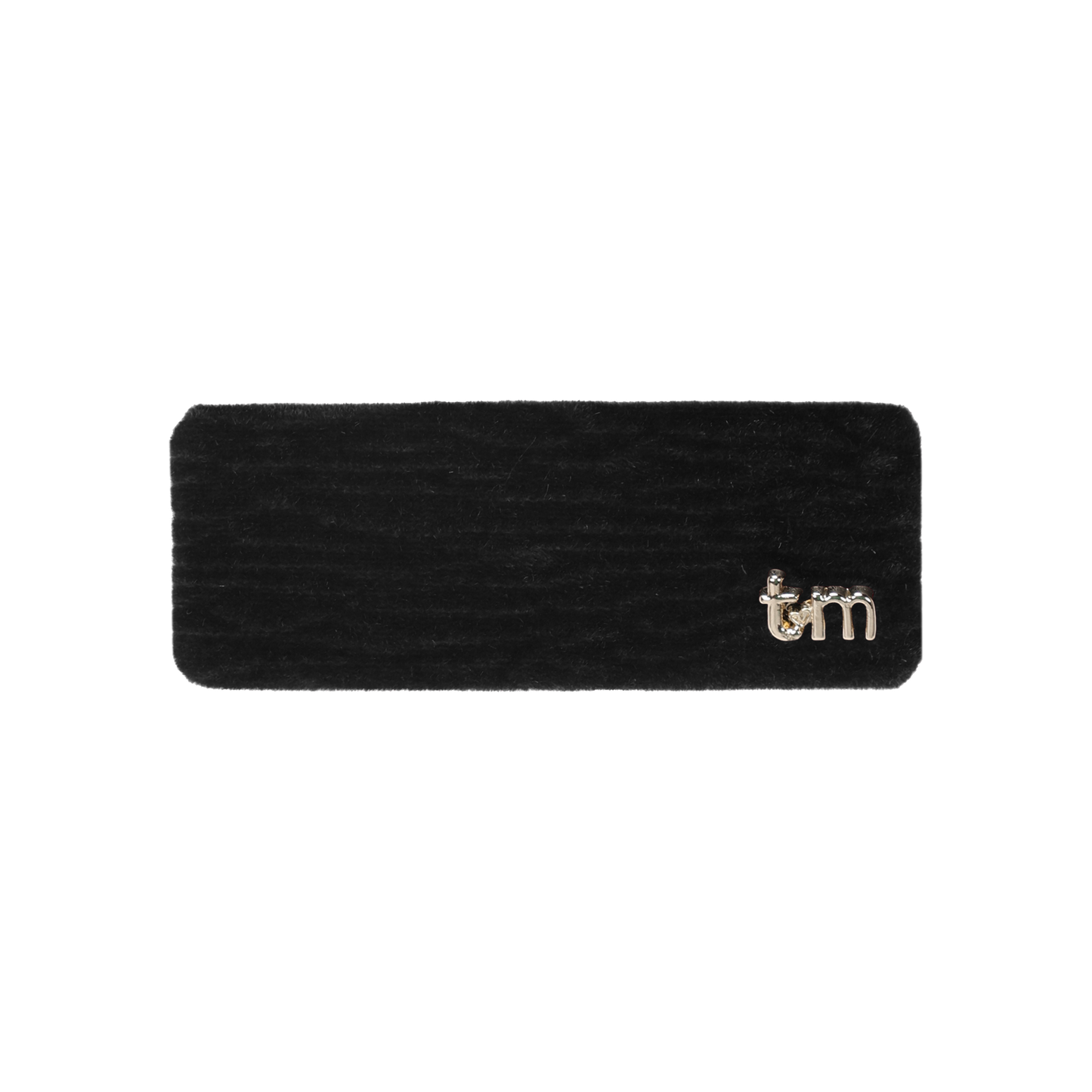 FW26 Velvet Textured Barette Rectangle Clip Black