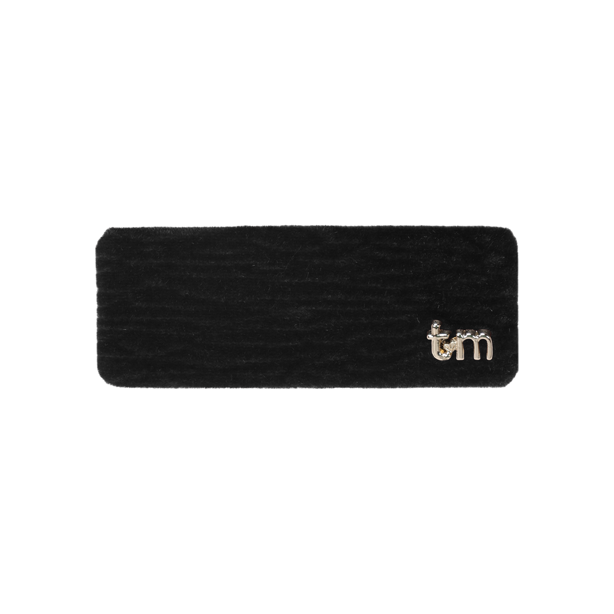 FW26 Velvet Textured Barette Rectangle Clip Black