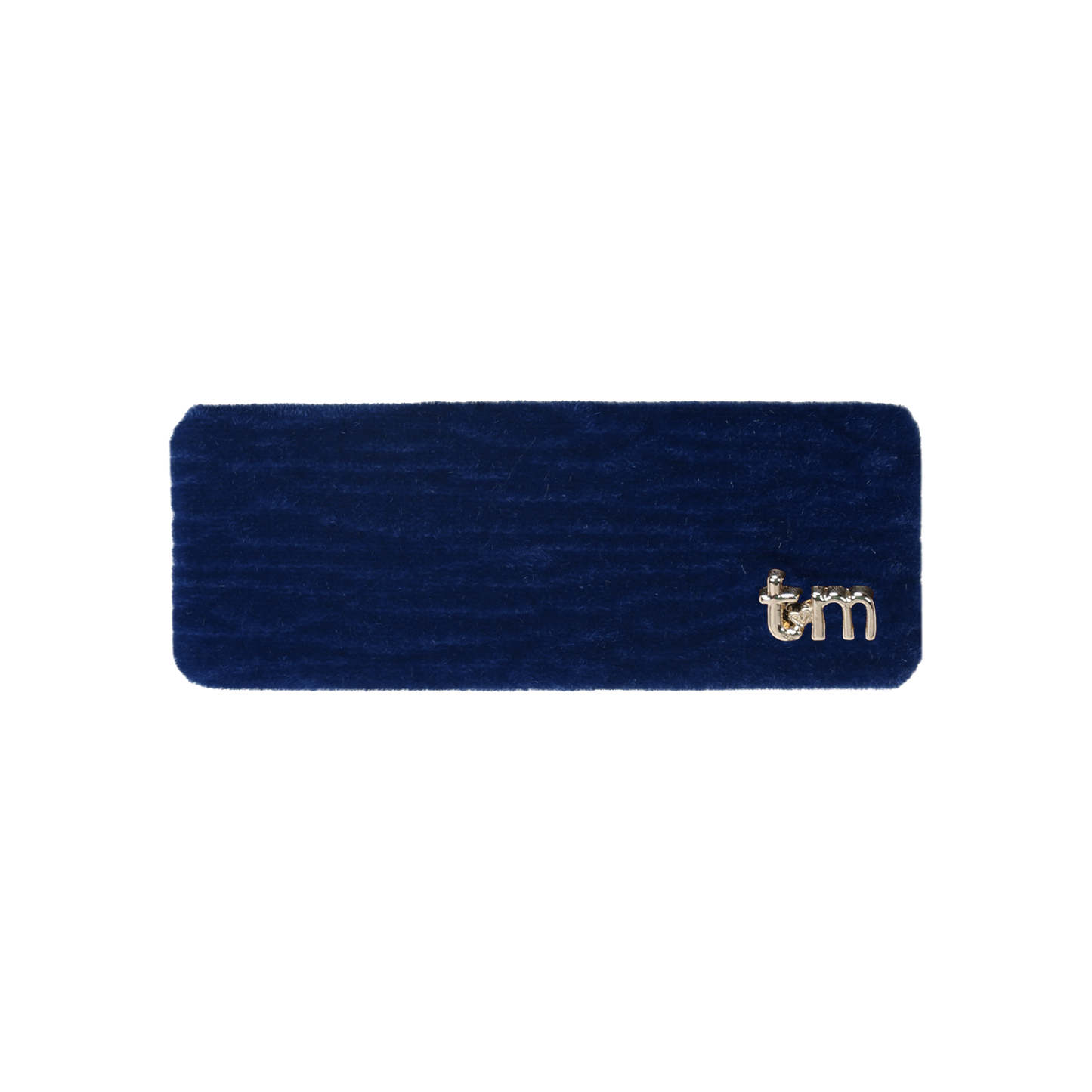 FW26 Velvet Textured Barette Rectangle Clip Navy