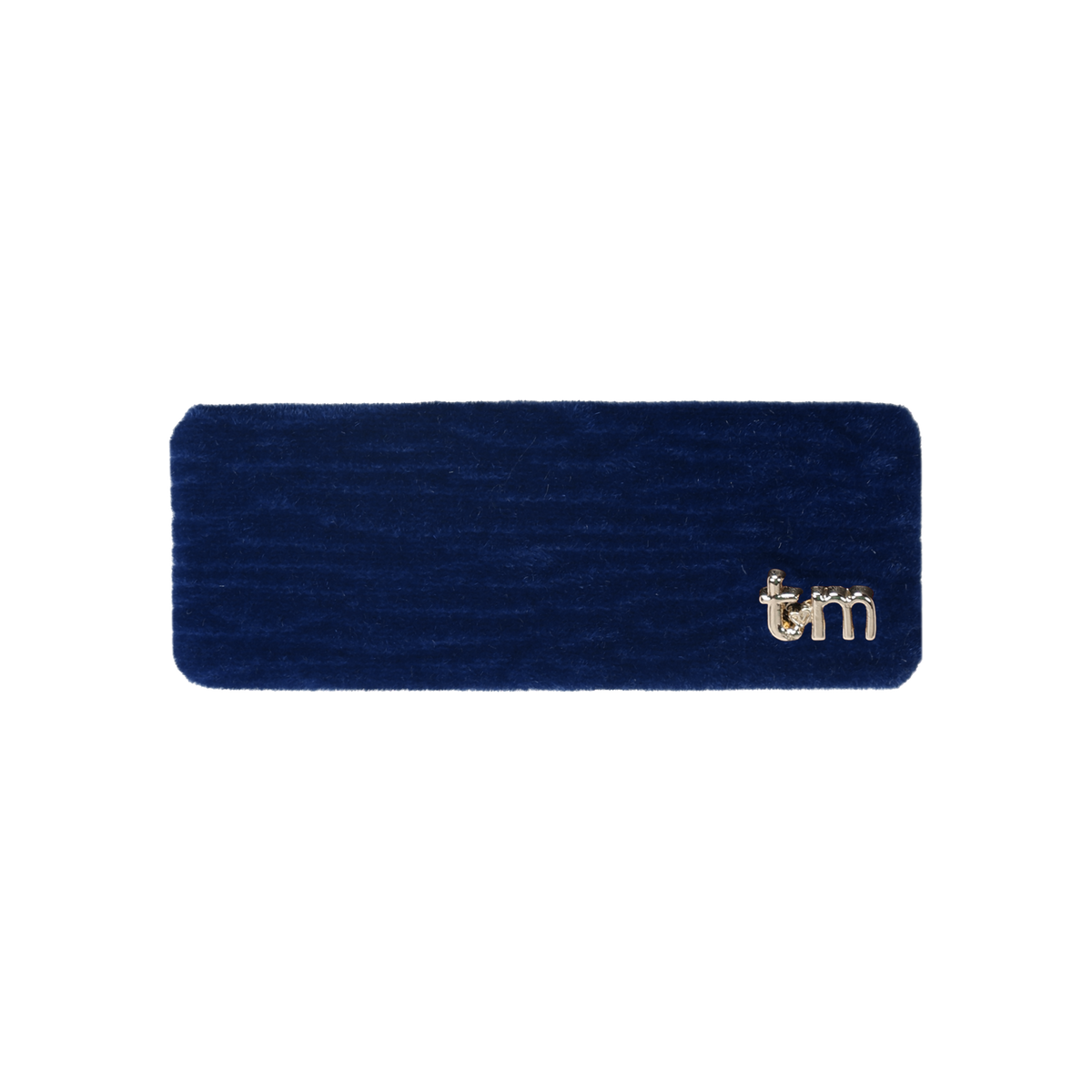 FW26 Velvet Textured Barette Rectangle Clip Navy