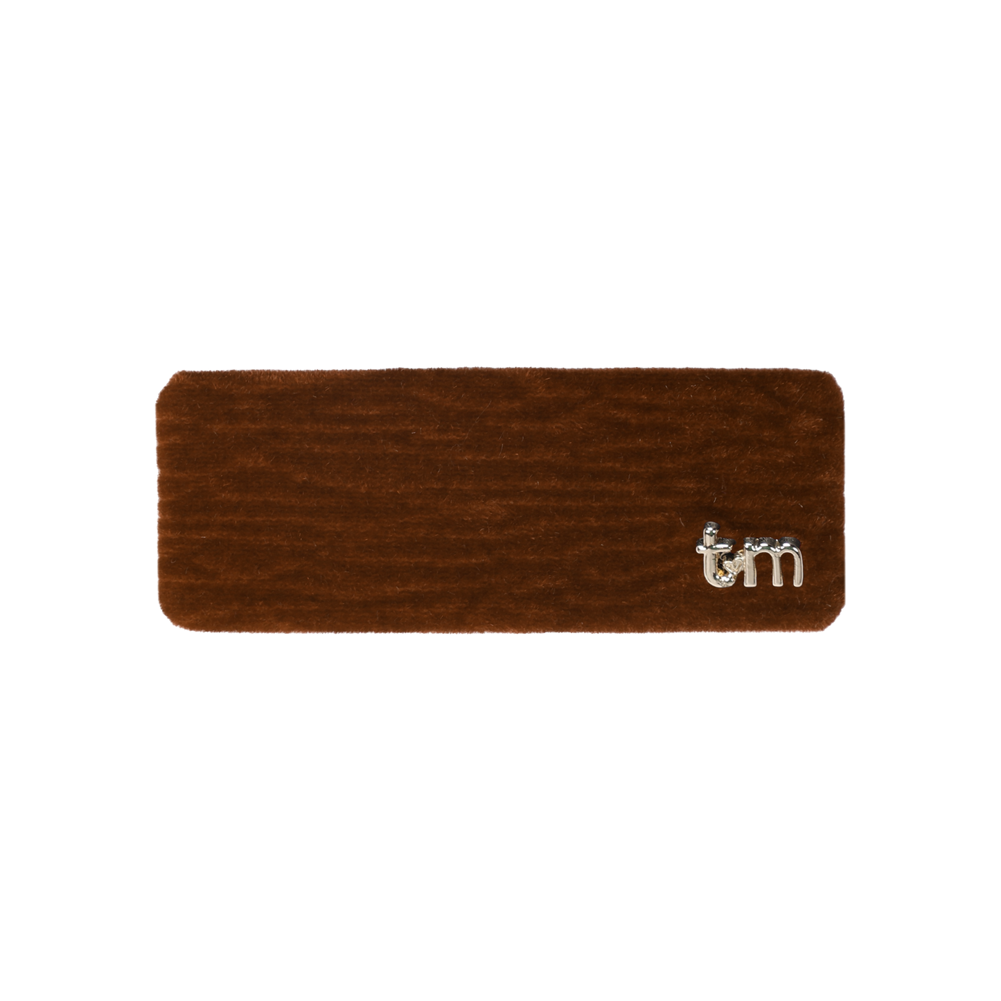 FW26 Velvet Textured Barette Rectangle Clip Brown