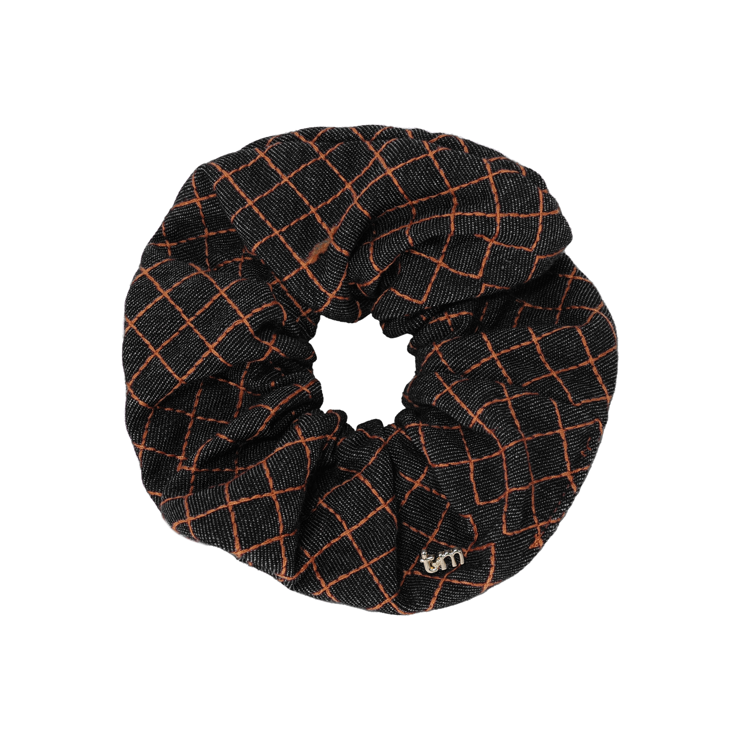 FW26 Denim Brown Thread Scrunchie Black