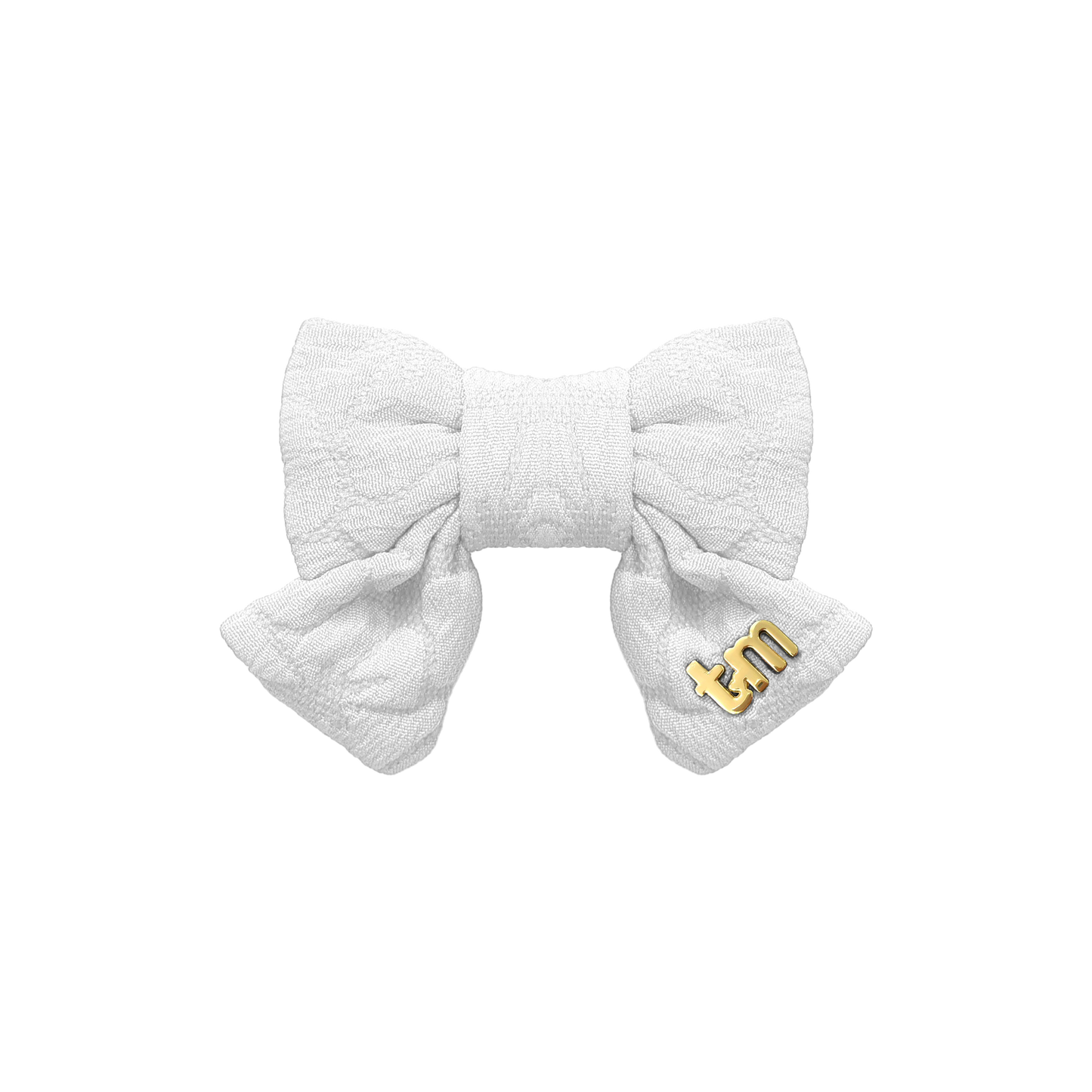 Floral Quilted Collection Mini Bow Clip Set Of 2 (White)