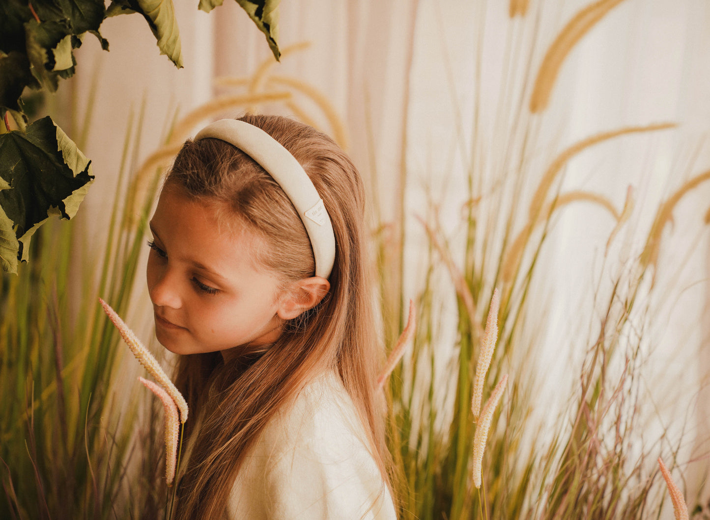 FW26 Suede Collection Hard Headband Cream