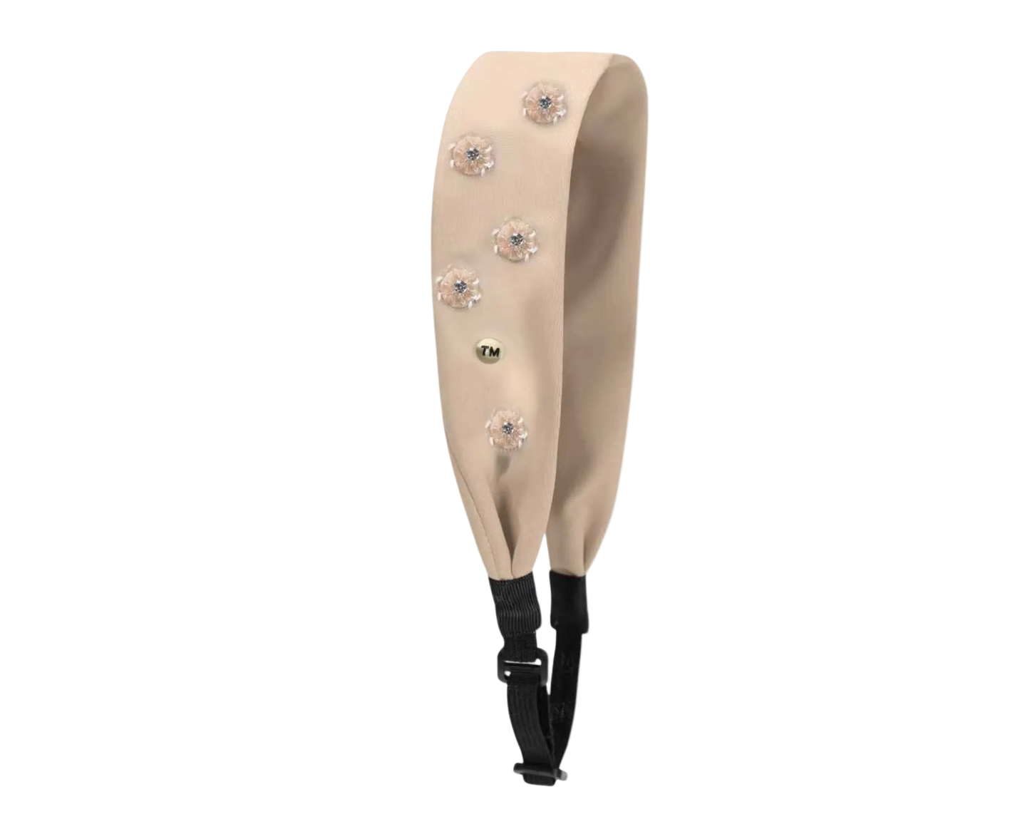SS26 Intricate Hand Beaded Adjustable Headscarf (Beige)