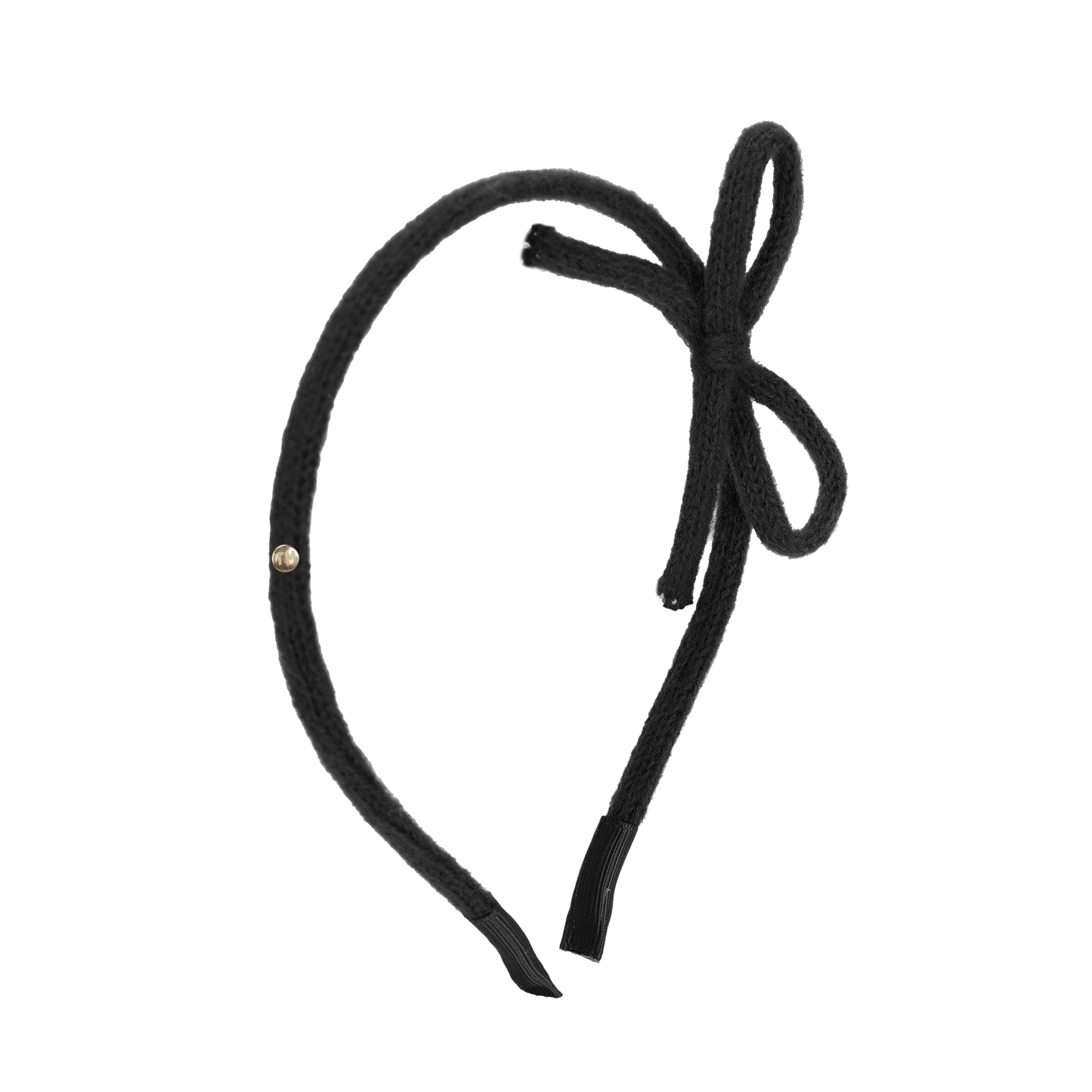 SS26 Knit Ribbon Hard Headband (Black)