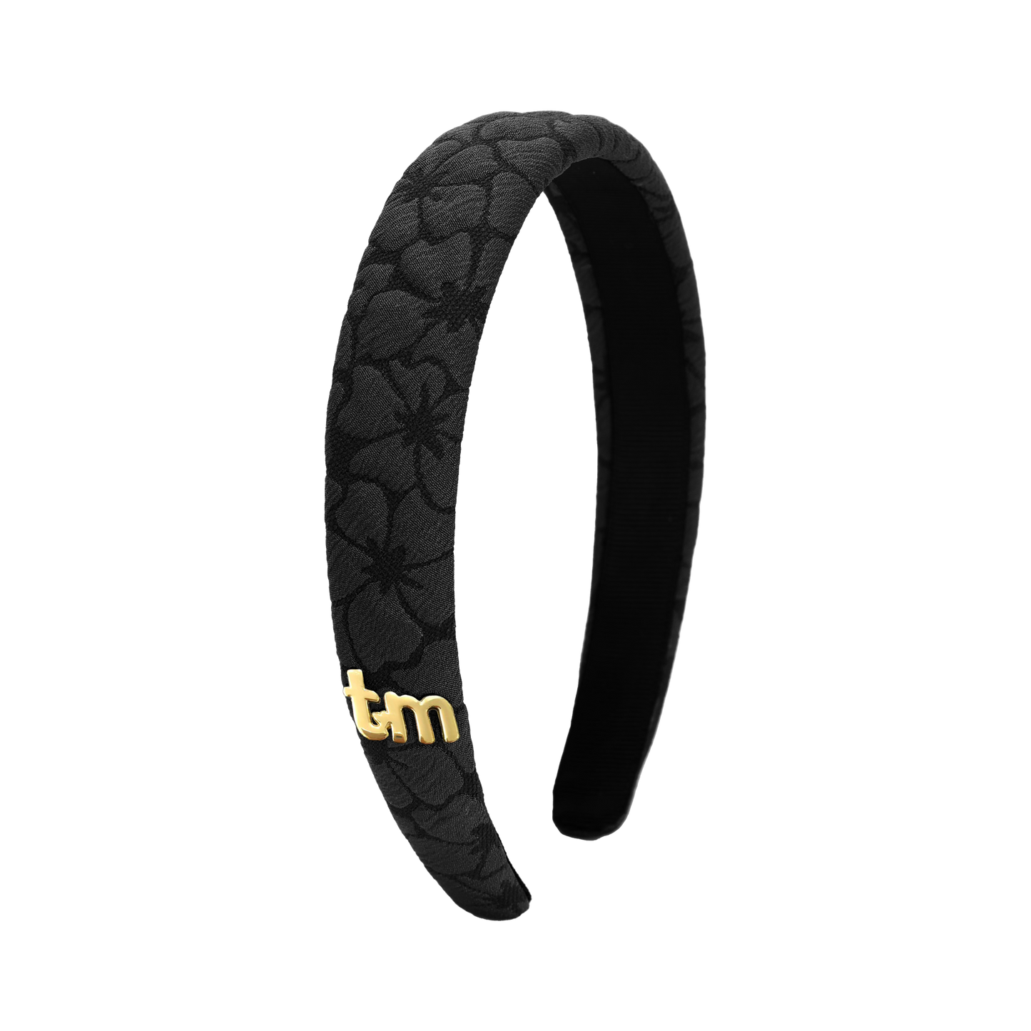 Floral Quilted Collection Hard Headband (Black)