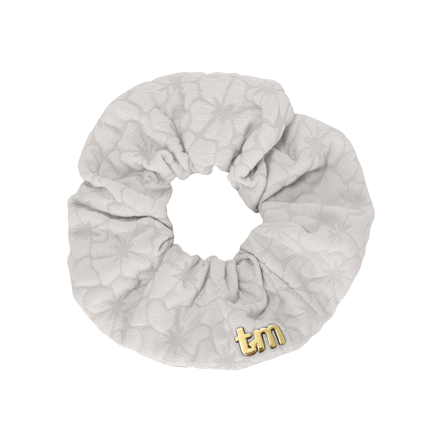 Floral Quilted Collection Scrunchie (Cream)