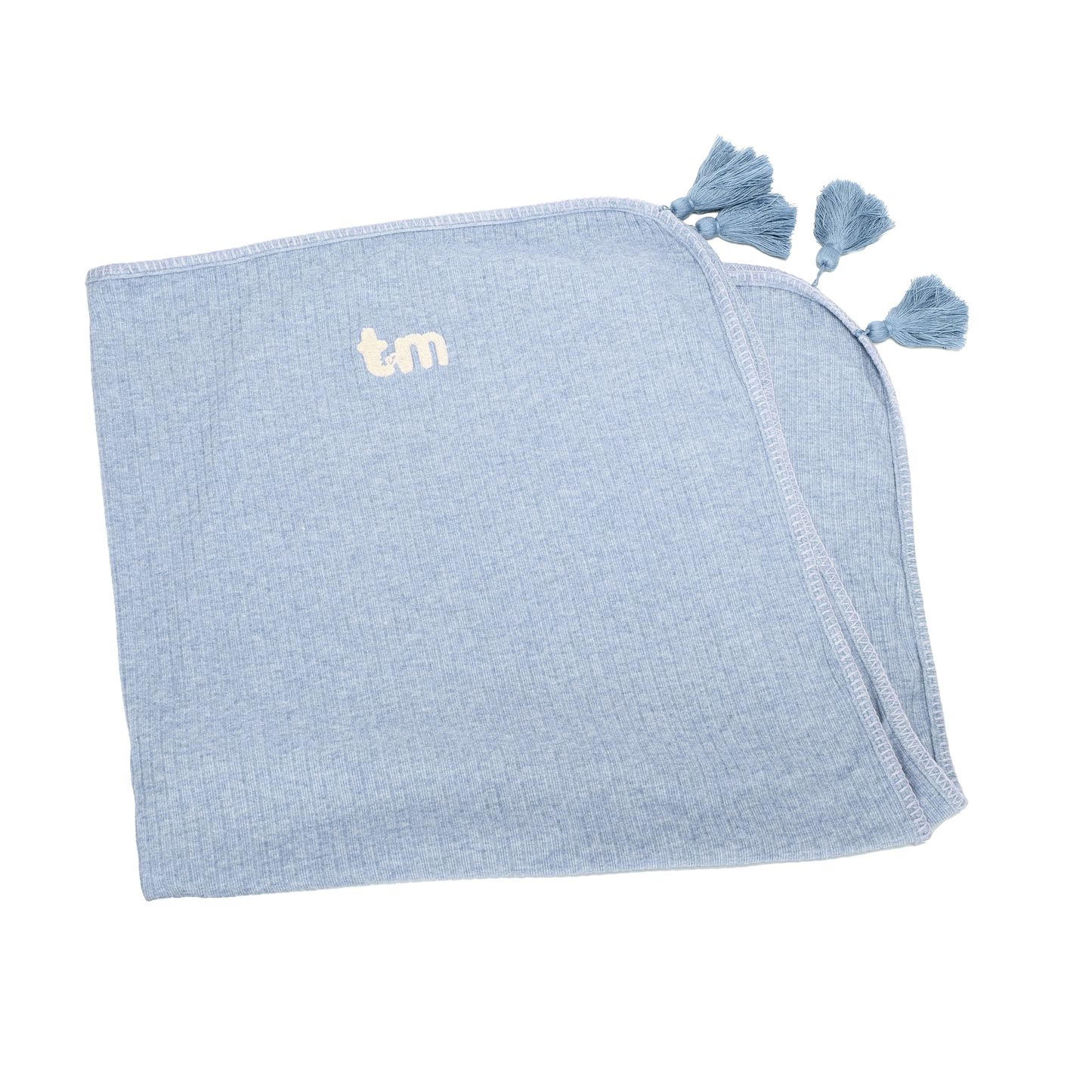 Blue Ribbed Blanket/swaddle