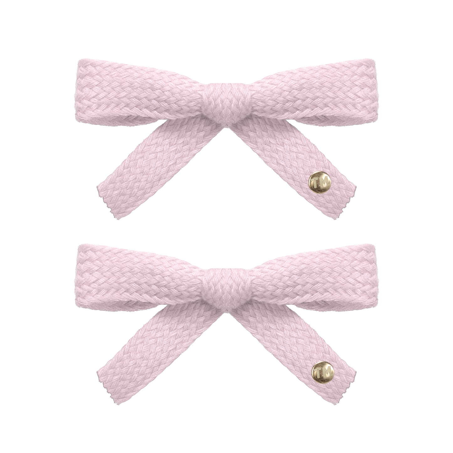 SS26 Woven Ribbon Mini Bow Clip Set Of 2 (Light Pink)
