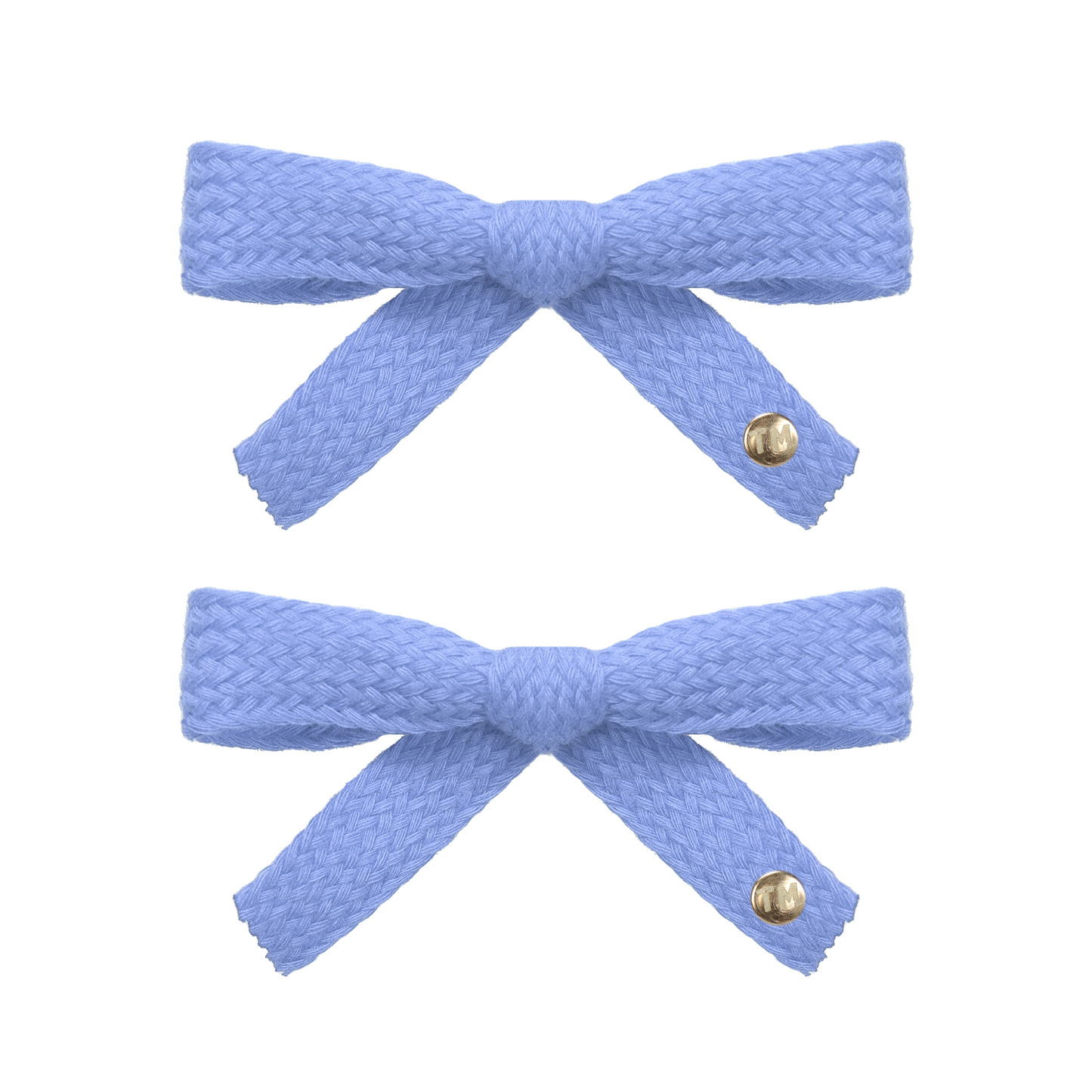 SS26 Woven Ribbon Mini Bow Clip Set Of 2 (Blue)