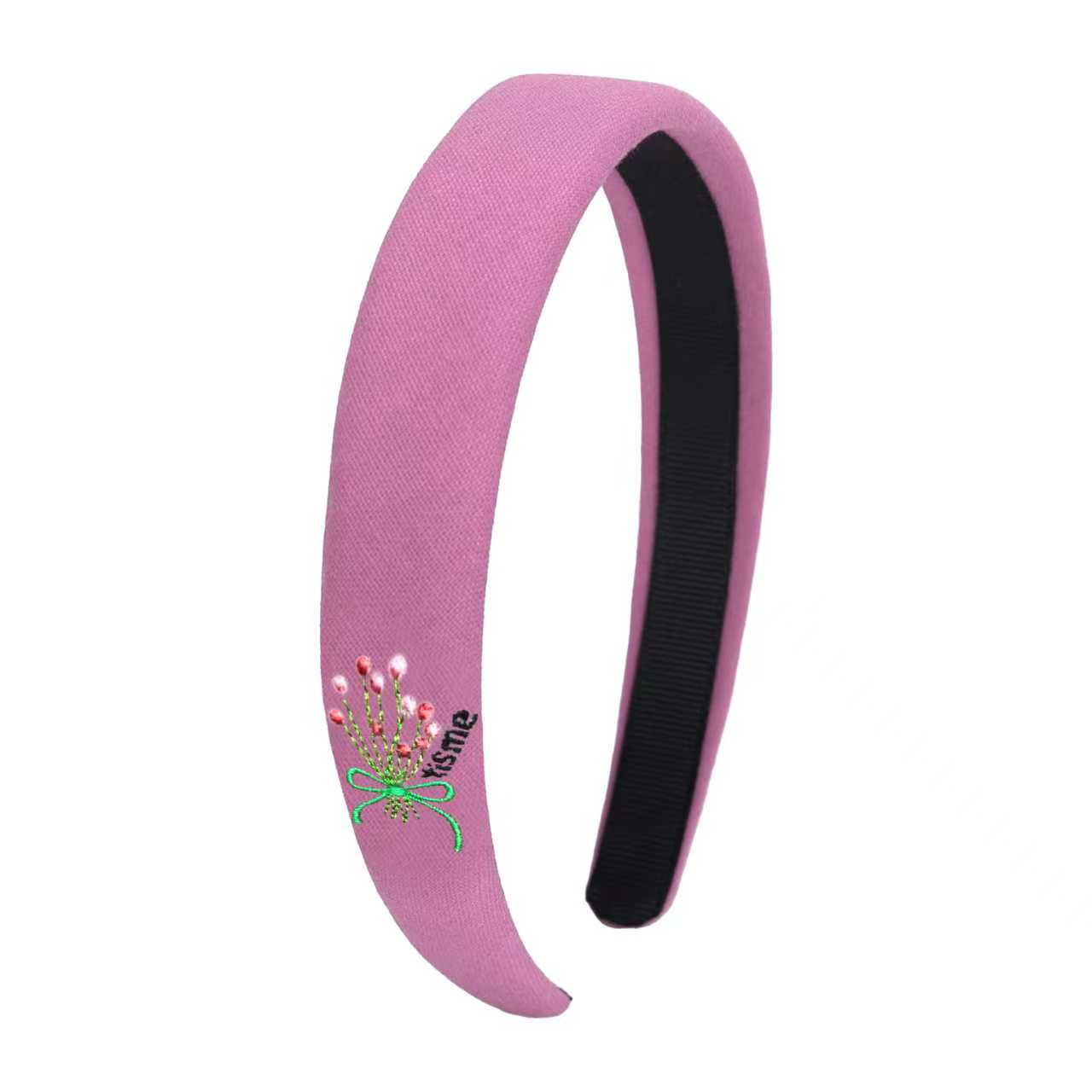 Bouquet Embroidery Knit Collection Hard Headband (Pink)