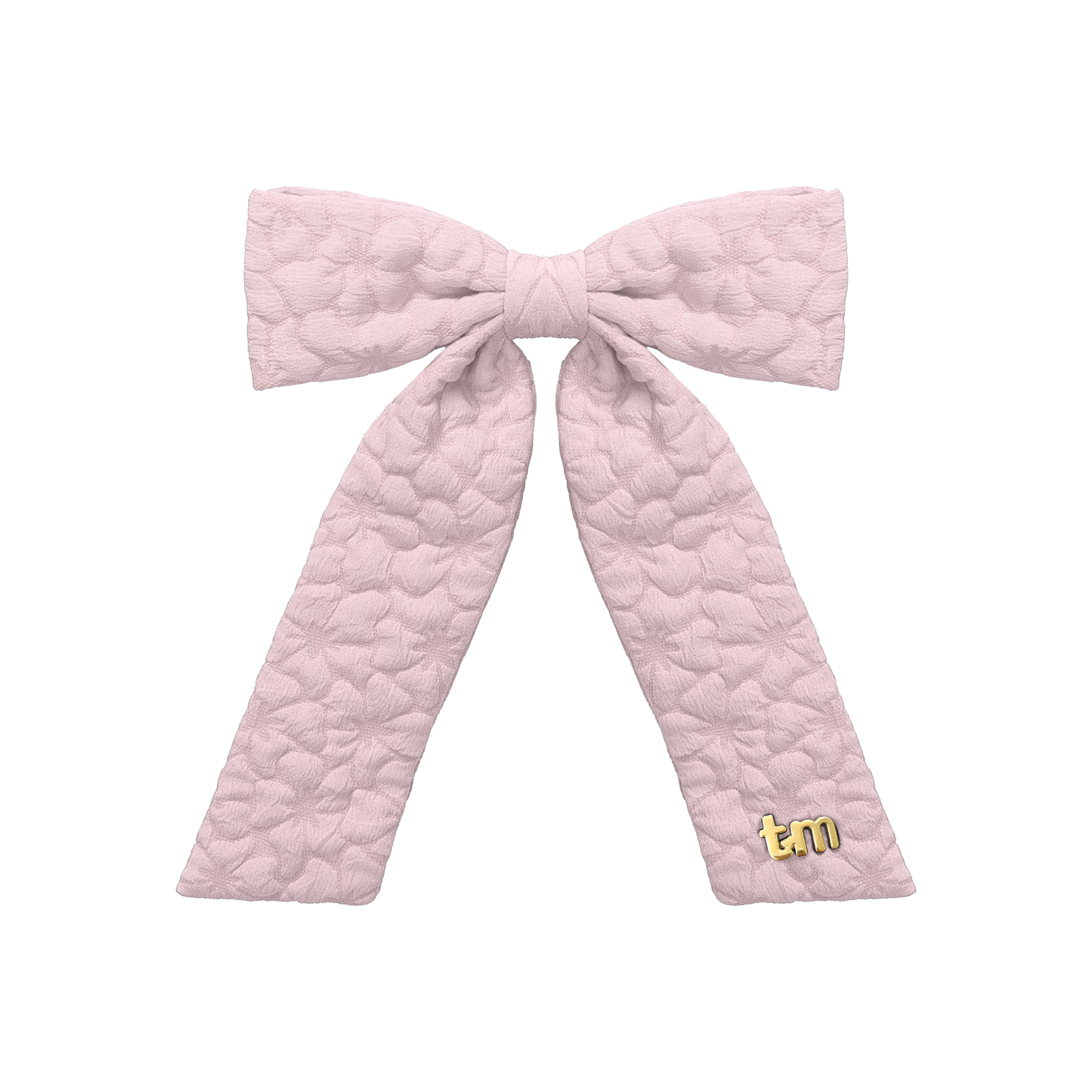 Floral Quilted Collection Large Bow Clip (Pink)