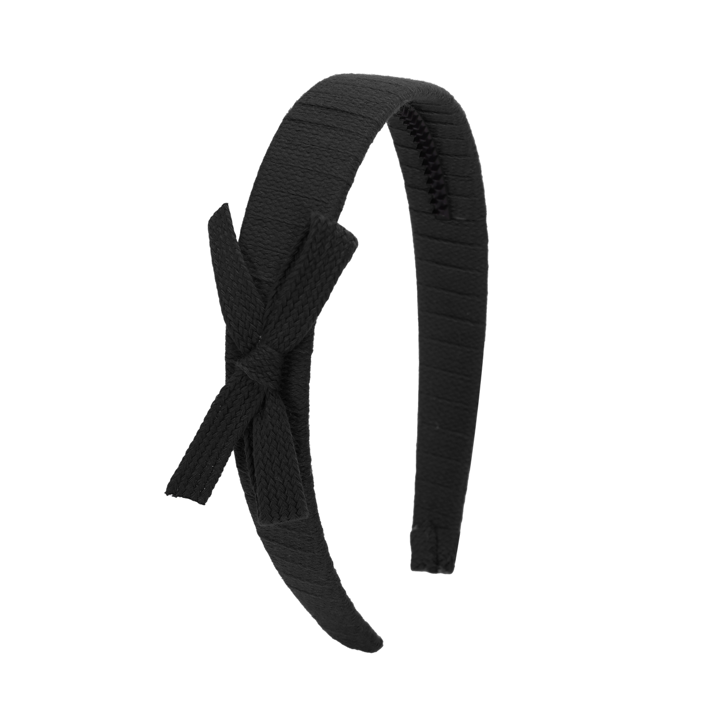 SS26 Woven Ribbon Hard Headband (Black)