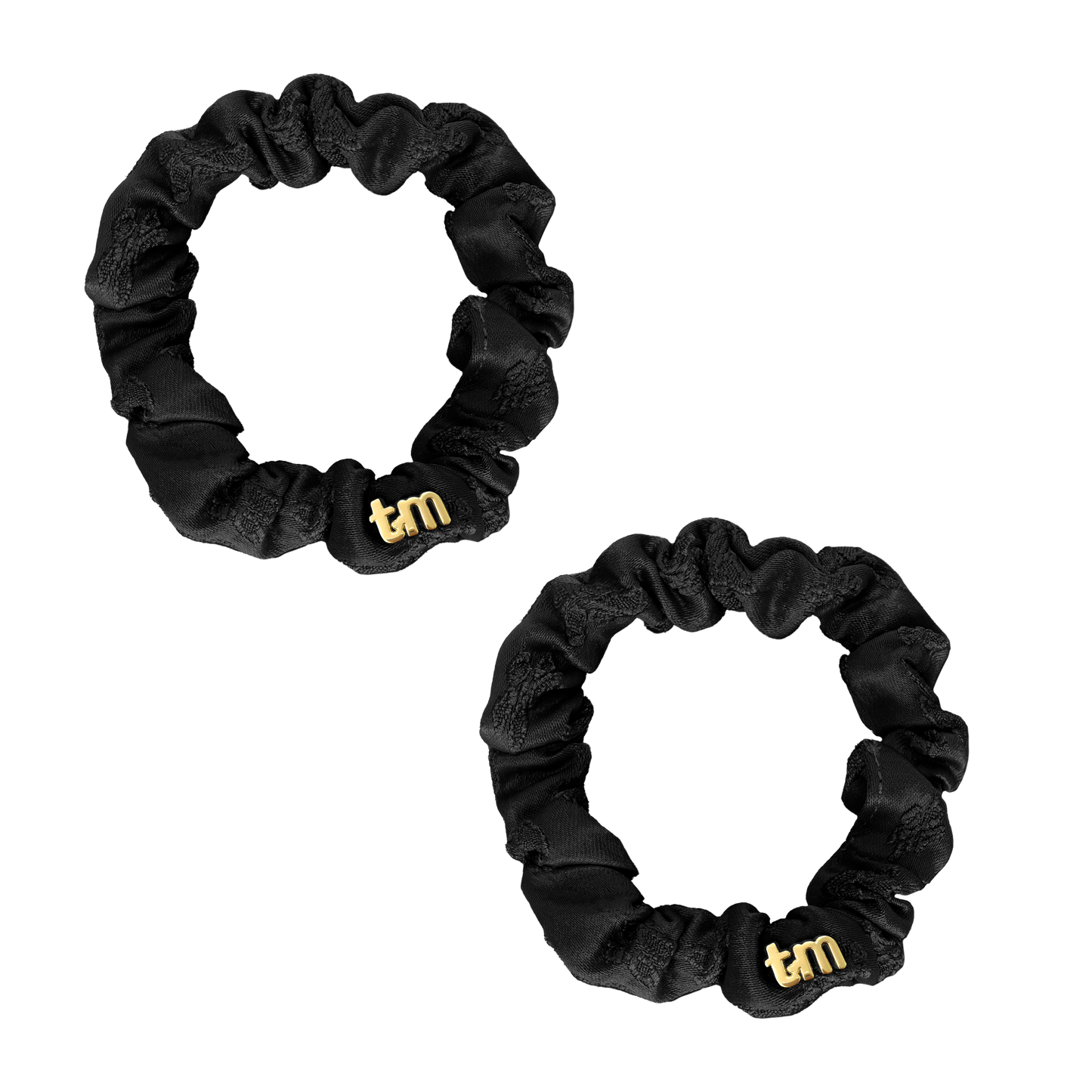 Lace Collection Mini Scrunchie Set Of 2 (Black)