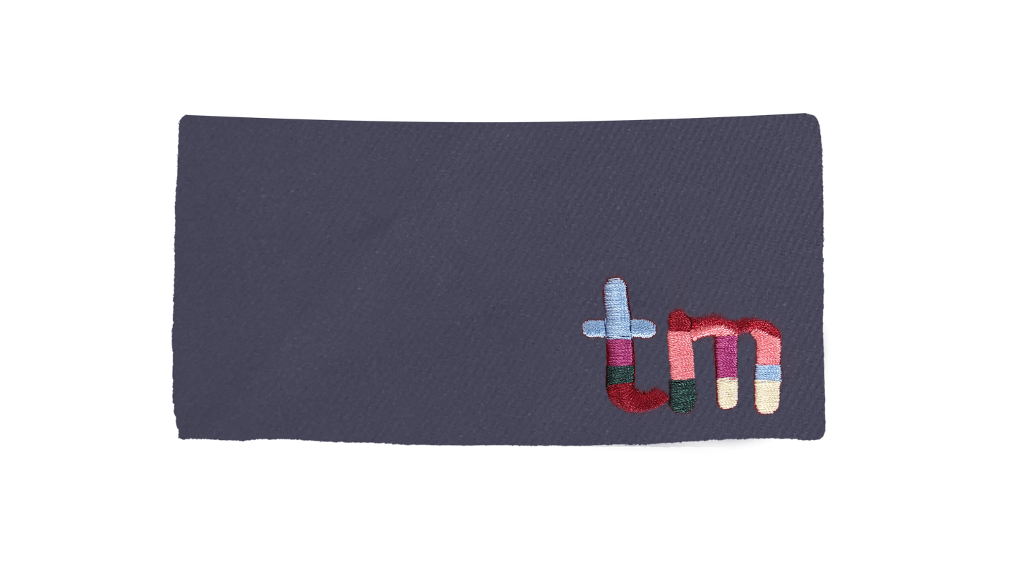 Denim Colored Embroidery Logo Barette Clip (Navy)