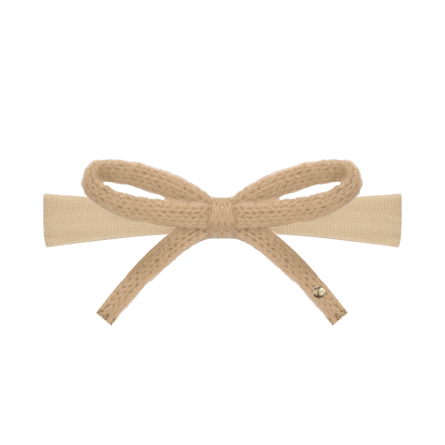 SS26 Knit Ribbon Nylon Baby Headband (Beige)