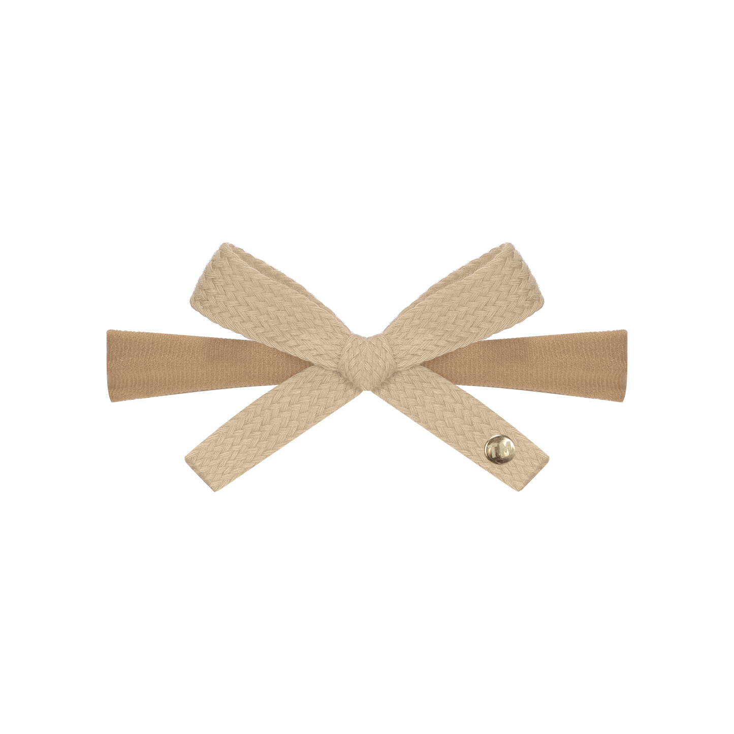 SS26 Woven Ribbon Nylon Baby Headband (Beige)