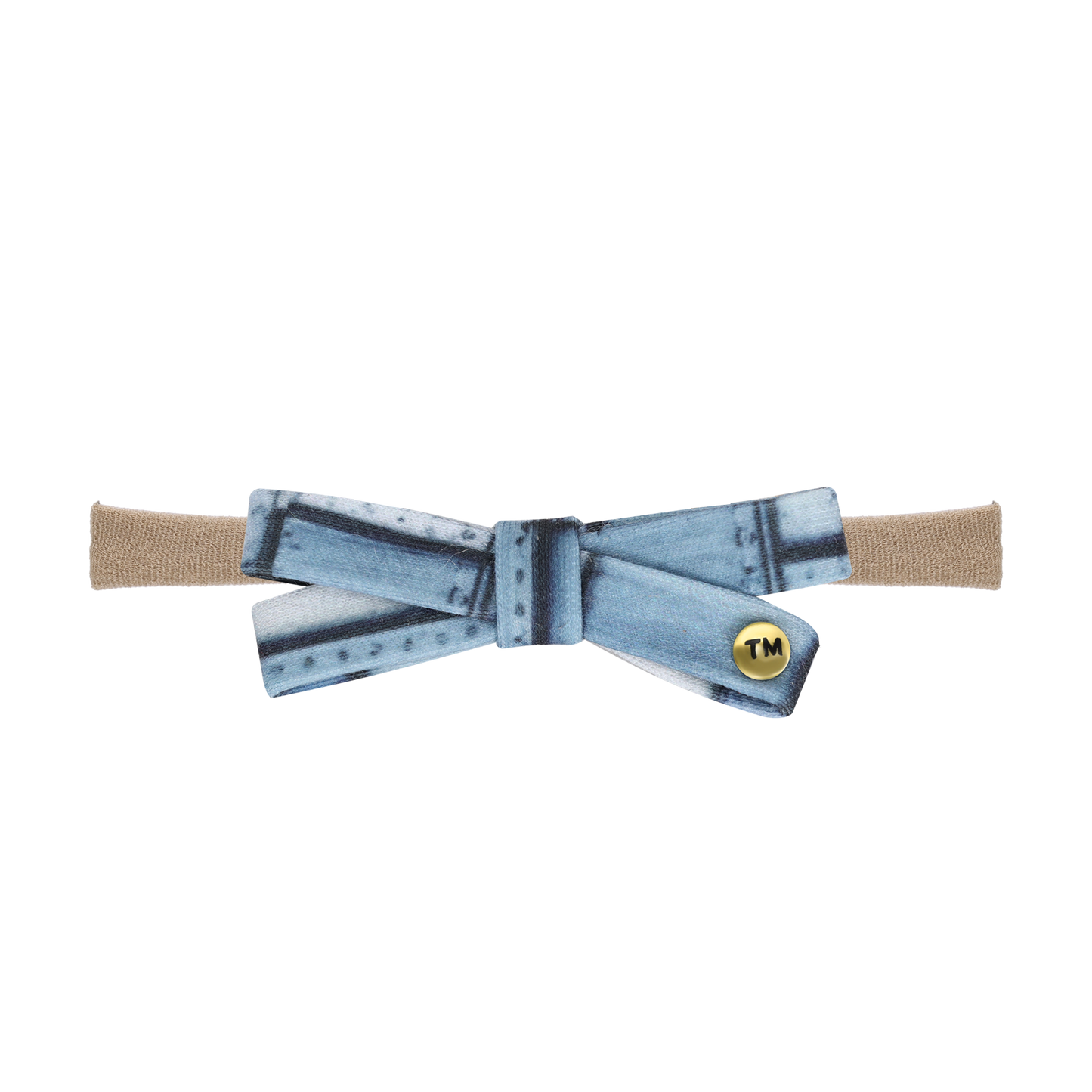 Denim Patchwork Baby Nylon Headband Gift Packaged (Denim)