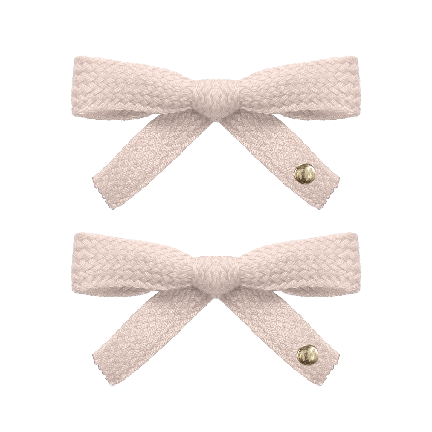 SS26 Woven Ribbon Mini Bow Clip Set Of 2 (Cream)