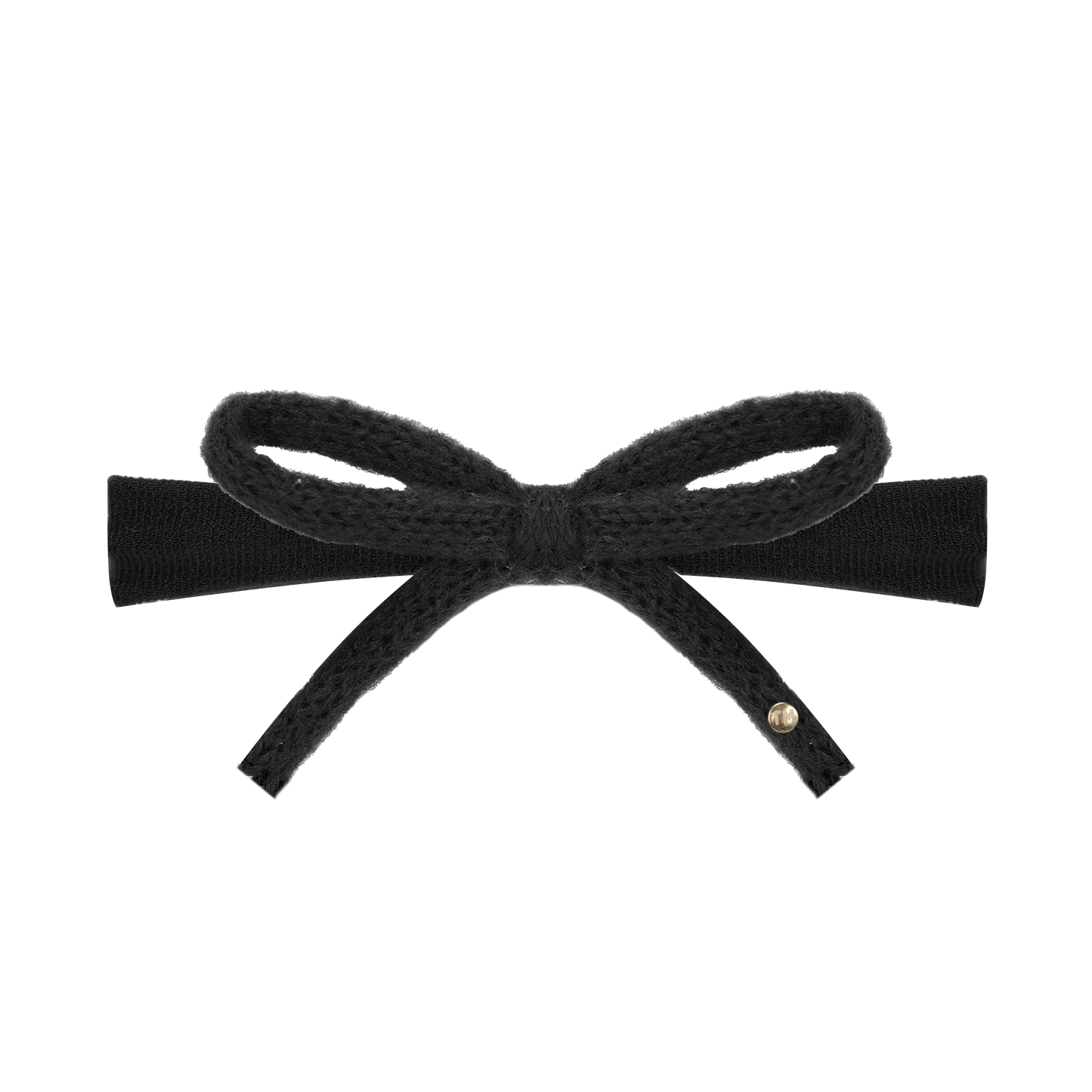 SS26 Knit Ribbon Nylon Baby Headband (Black)