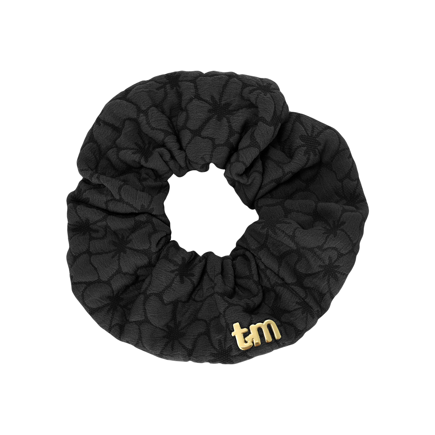 Floral Quilted Collection Scrunchie (Black)