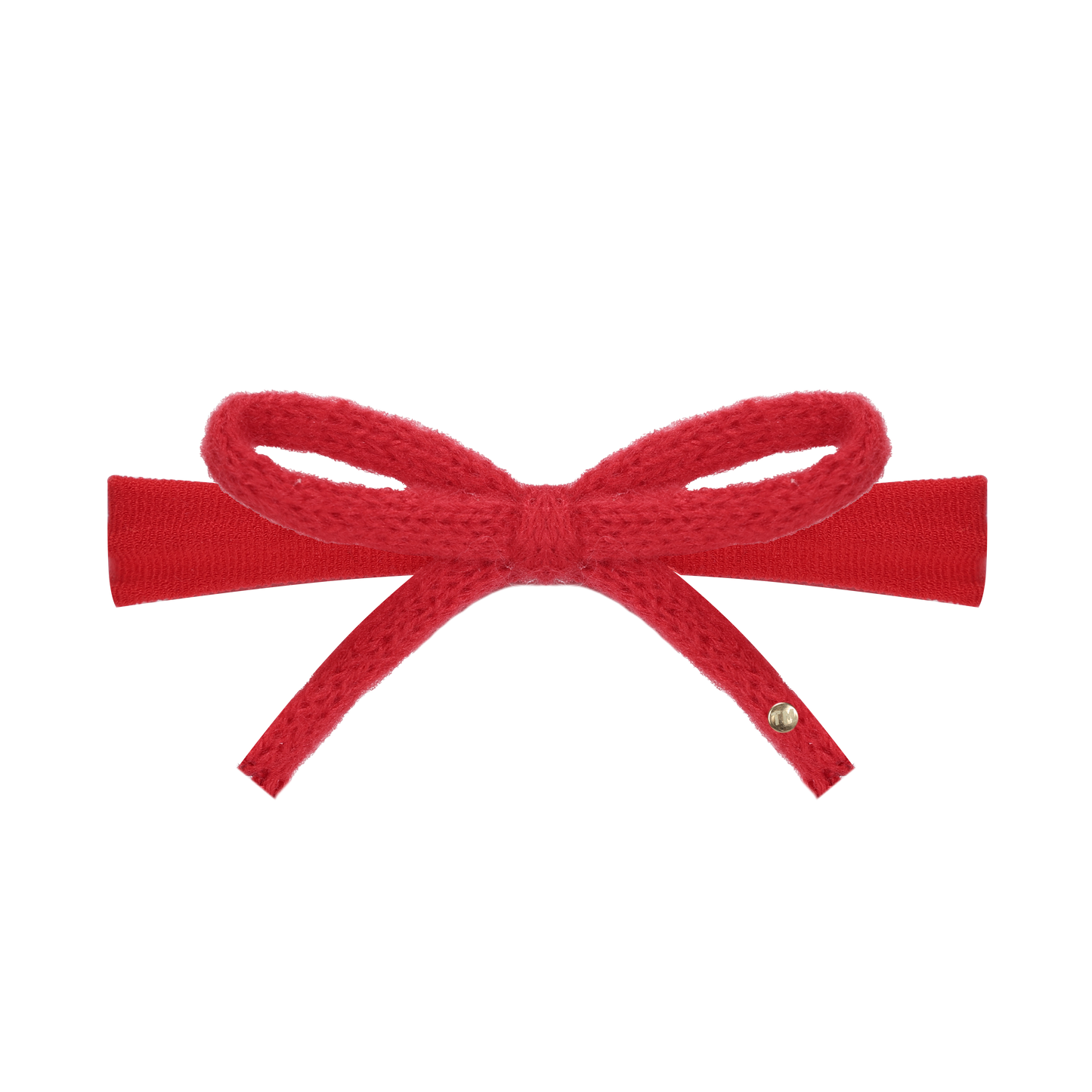 SS26 Knit Ribbon Nylon Baby Headband (Red)