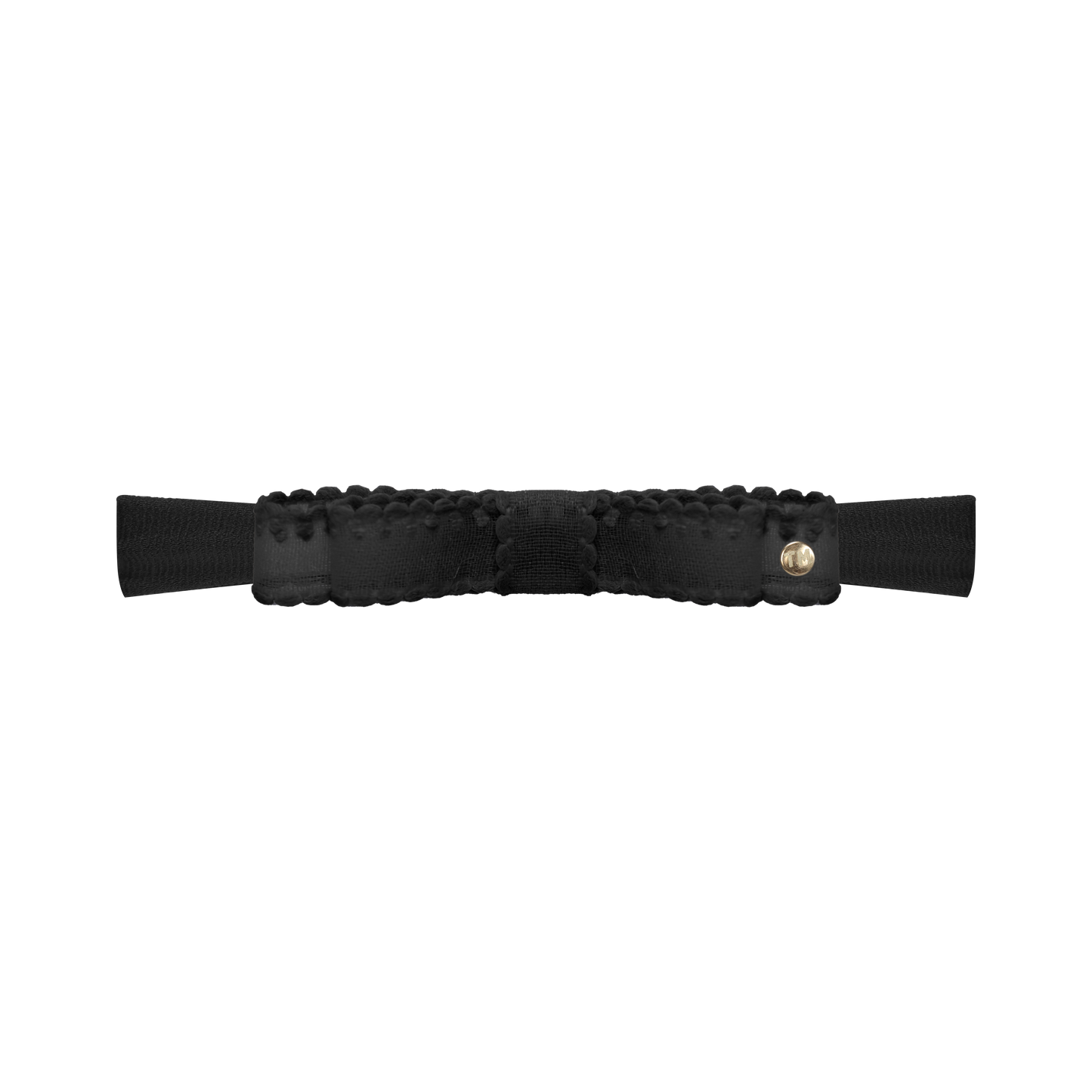 SS26 Pikot Ribbon Nylon Baby Headband (Black)