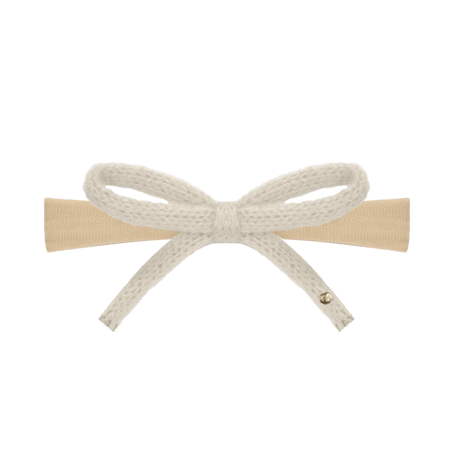 SS26 Knit Ribbon Nylon Baby Headband (Cream)