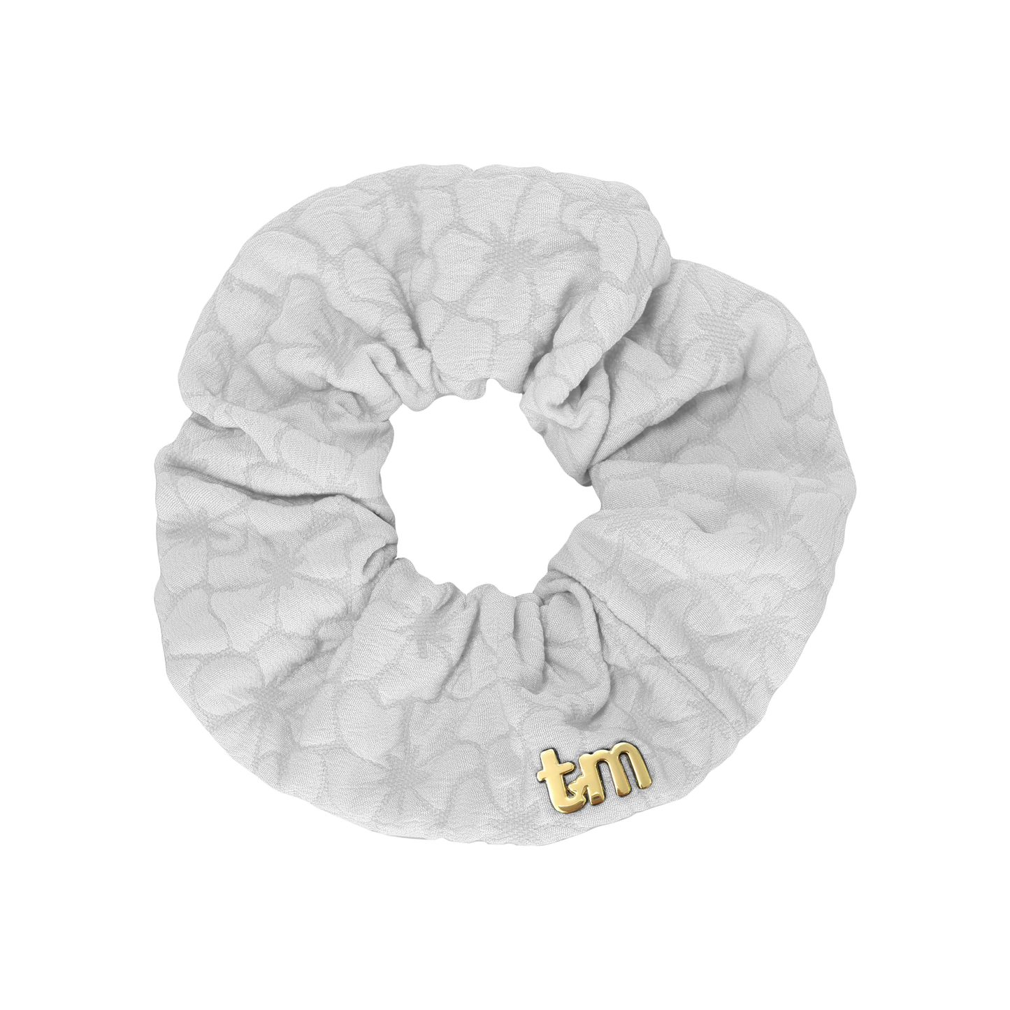 Floral Quilted Collection Scrunchie (White)