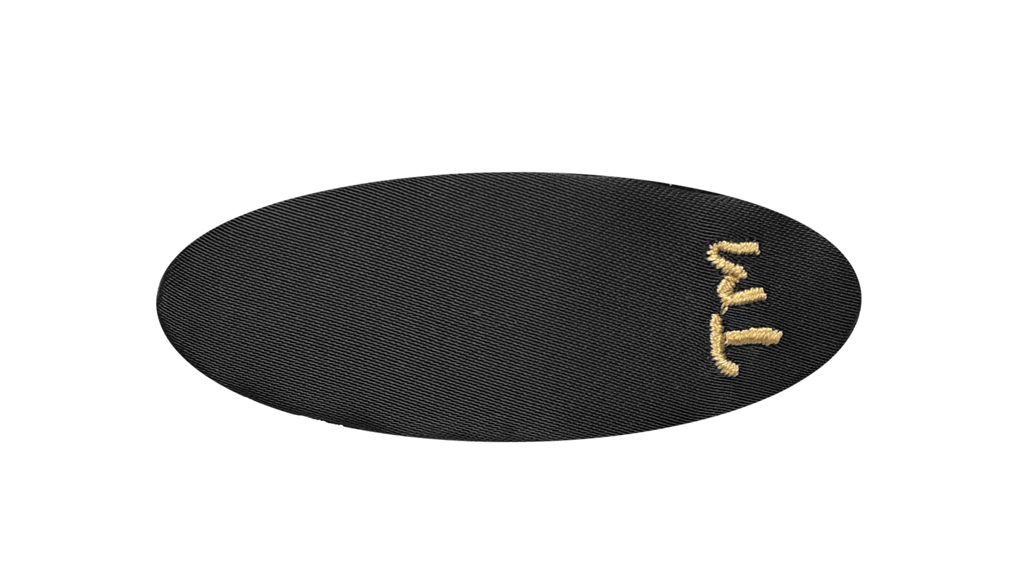 Solid TM Embroidery Barette Clip (Black)