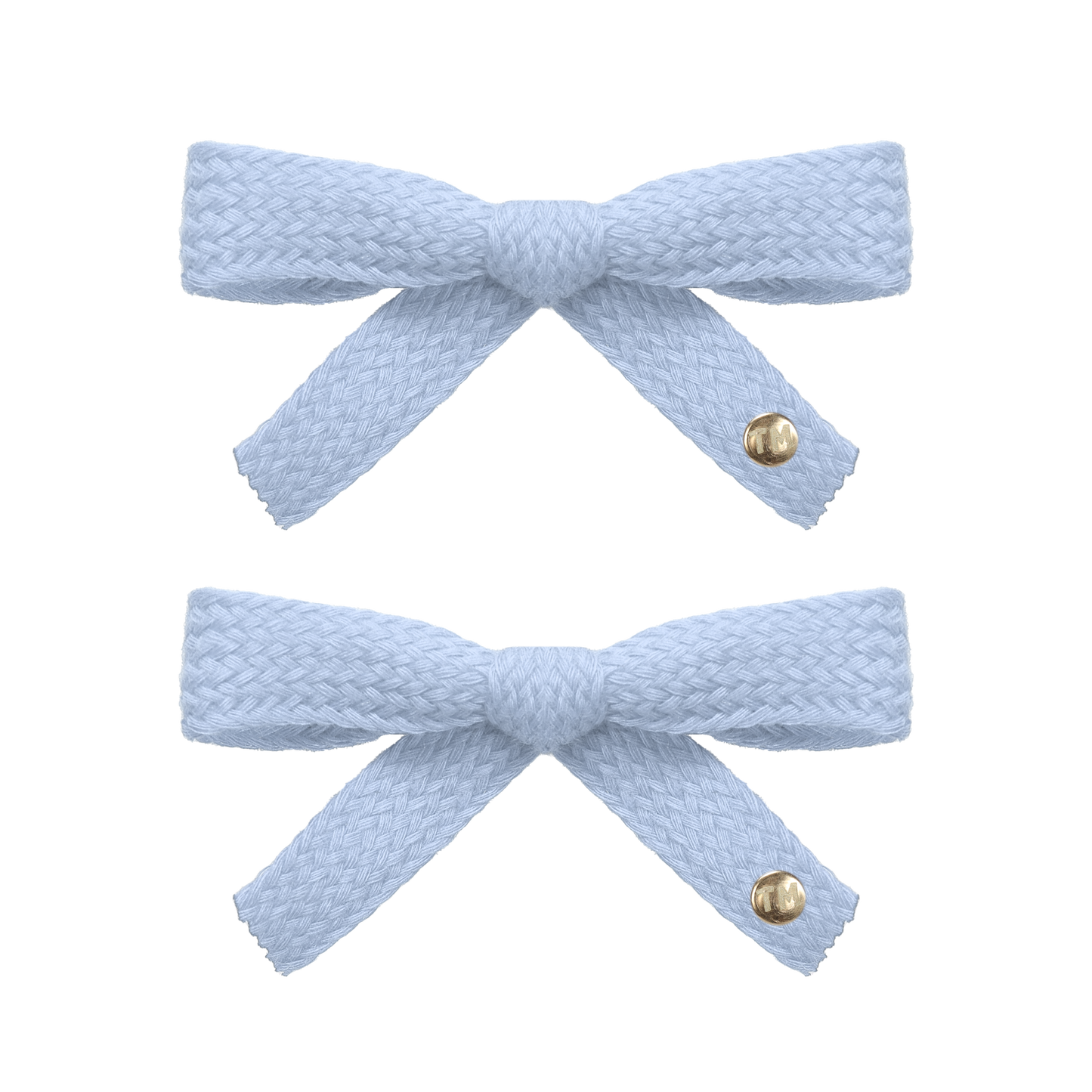 SS26 Woven Ribbon Mini Bow Clip Set Of 2 (Light Blue)