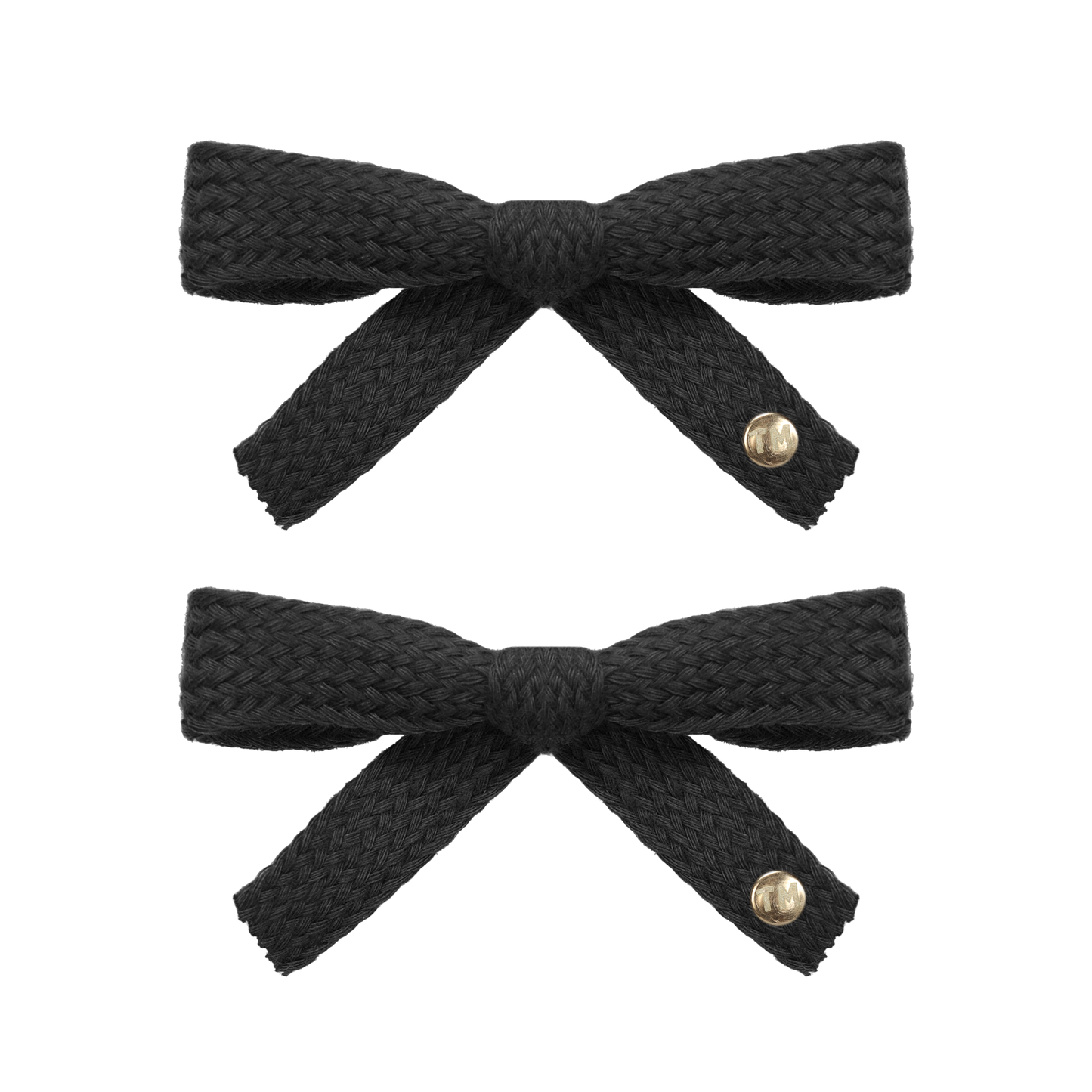 SS26 Woven Ribbon Mini Bow Clip Set Of 2 (Black)