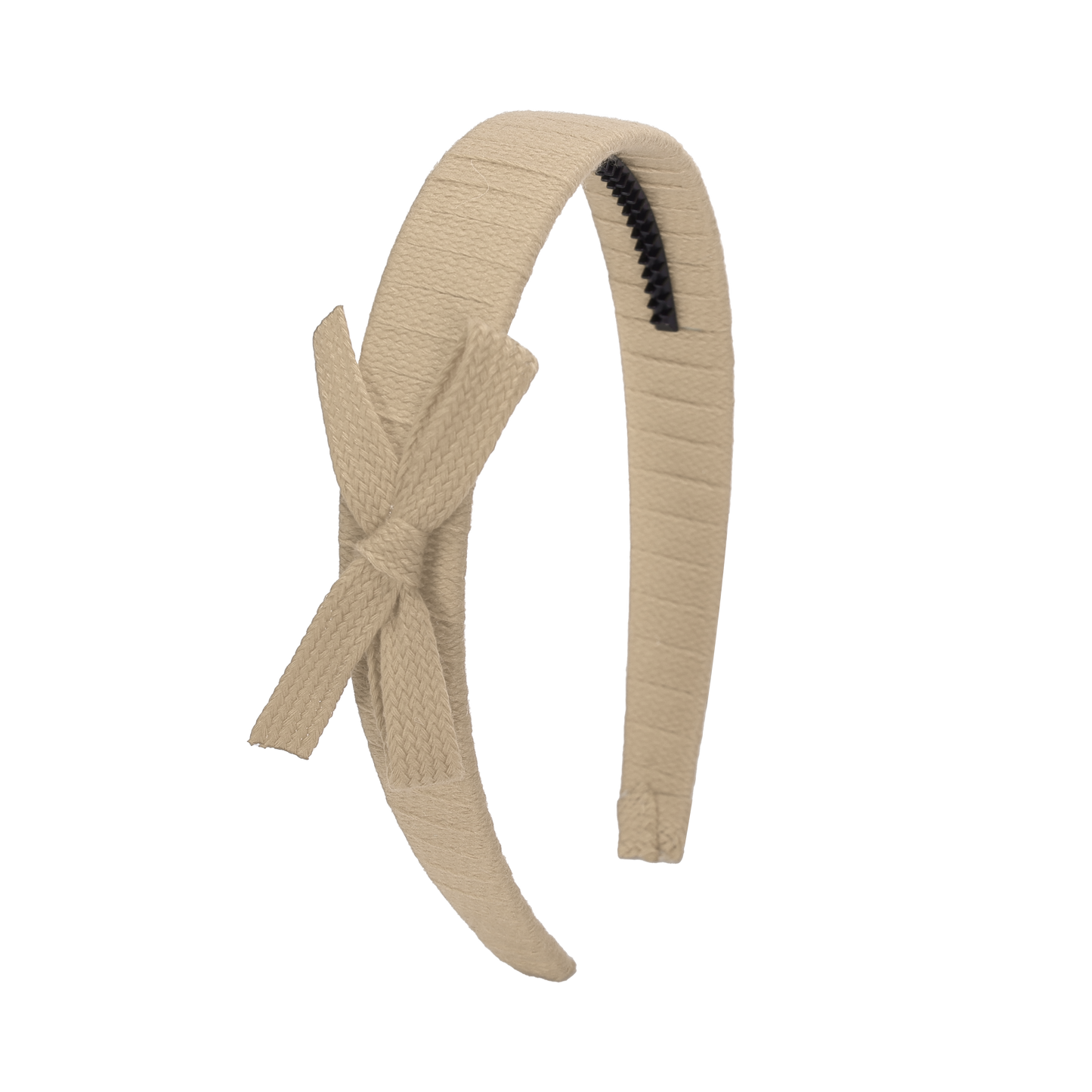 SS26 Woven Ribbon Hard Headband (Beige)