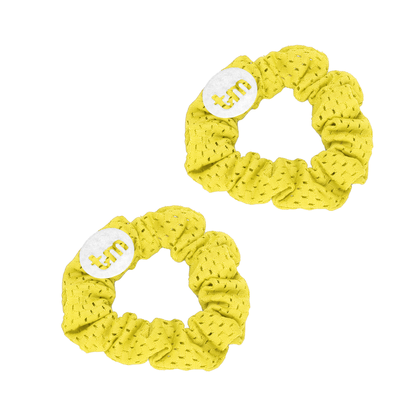 BUNDLE OF 7 SETS (14)- SS24 MINI SCRUNCHIES-SET OF 2 SPORTS MESH (GLOW IN THE DARK LOGO)
