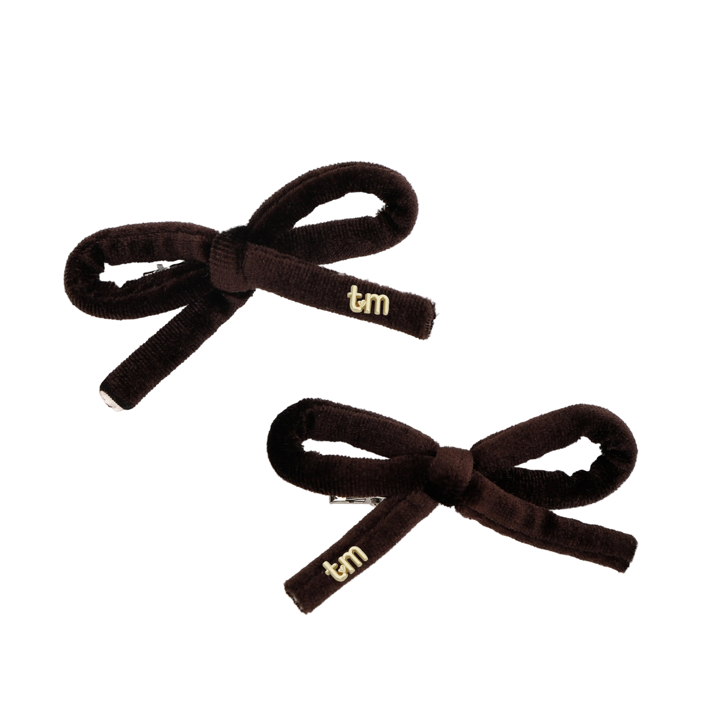 FW26 Velvet Cord Set Of 2 Bow Clip 2.5" Width Black