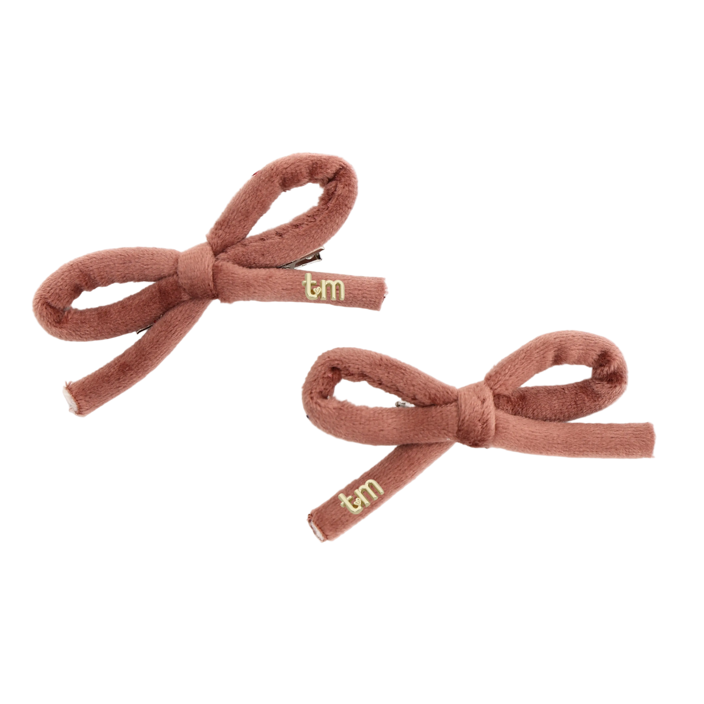 FW26 Velvet Cord Set Of 2 Bow Clip 2.5" Width Mauve